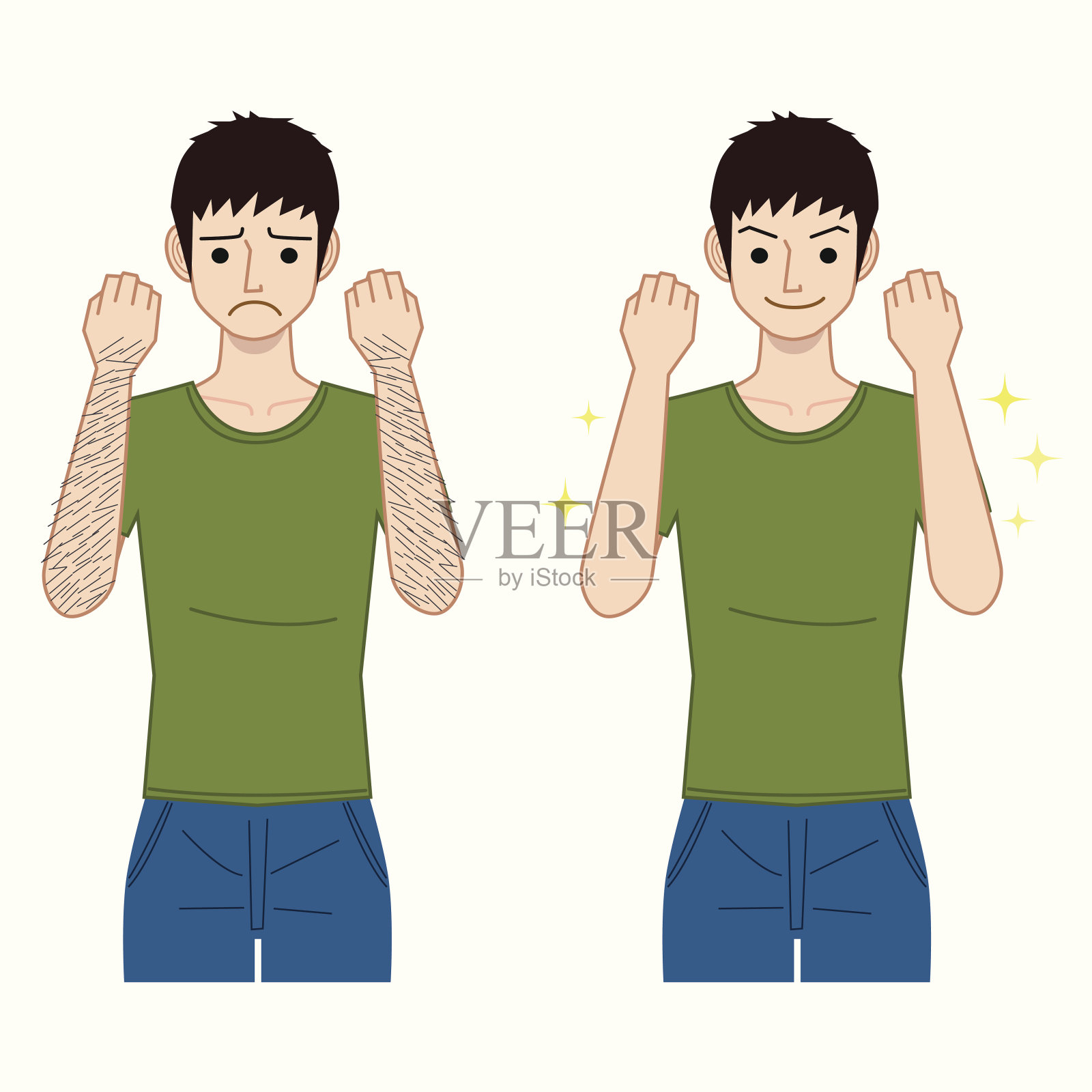 手臂脱毛插画图片素材