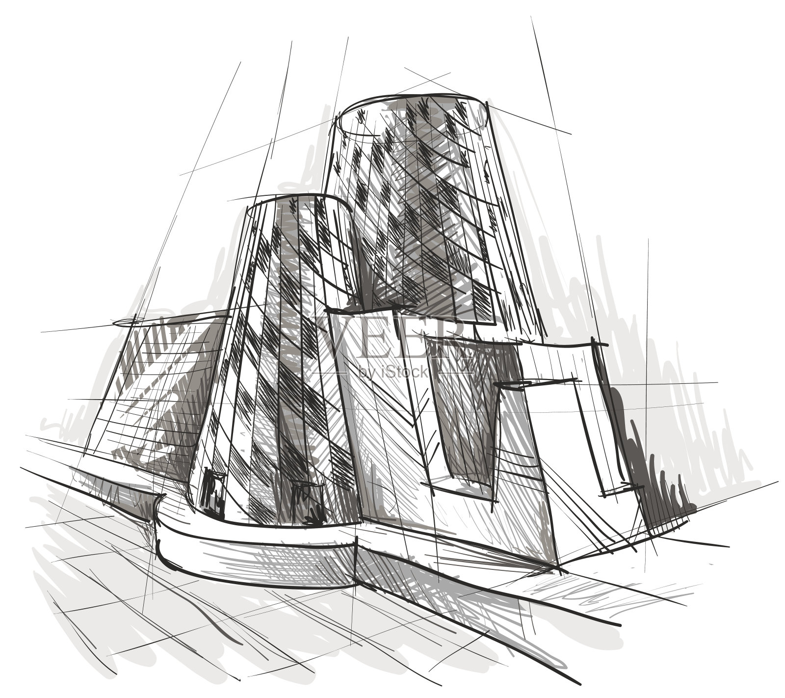 体系结构插画图片素材