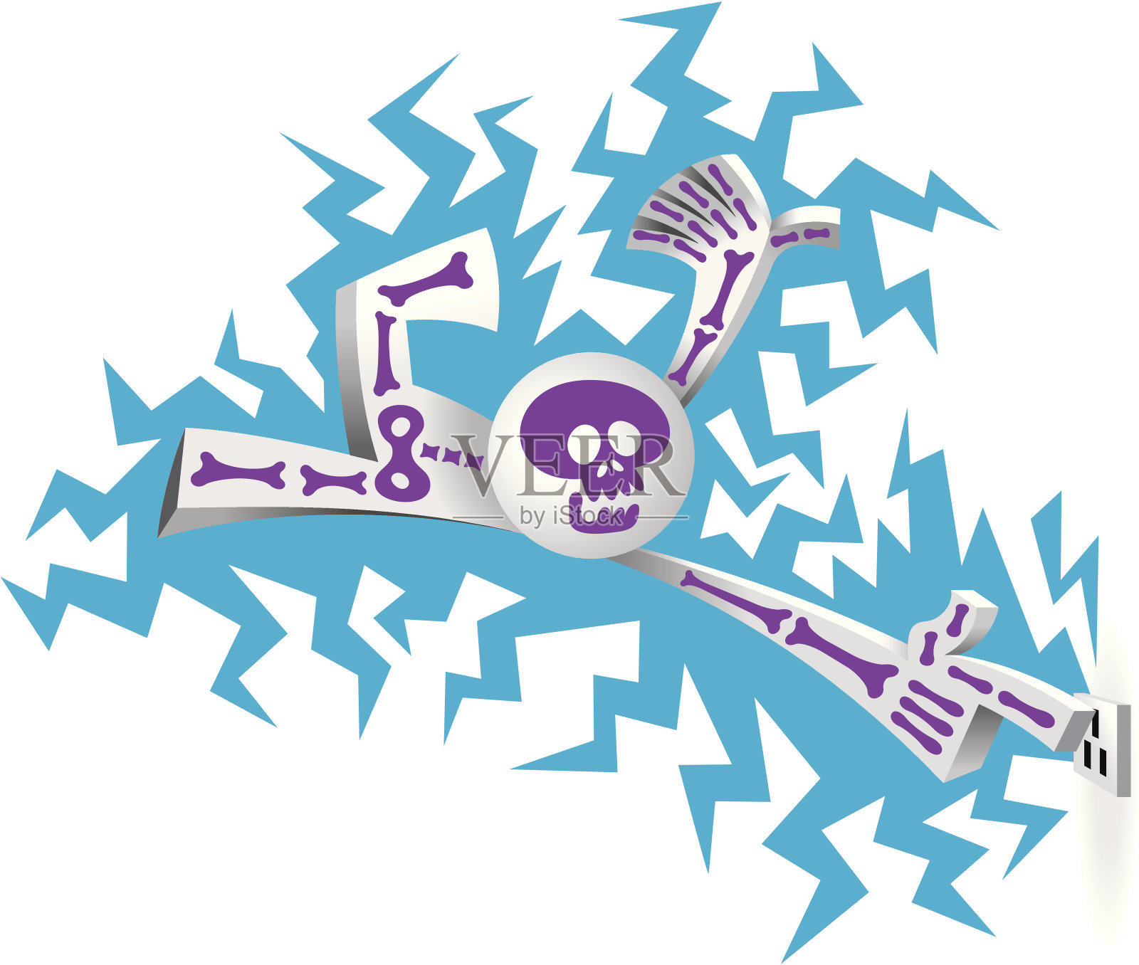 简化的人电击插画图片素材