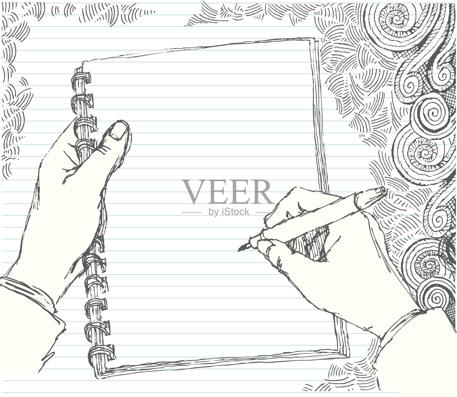 手画涂鸦插画图片素材