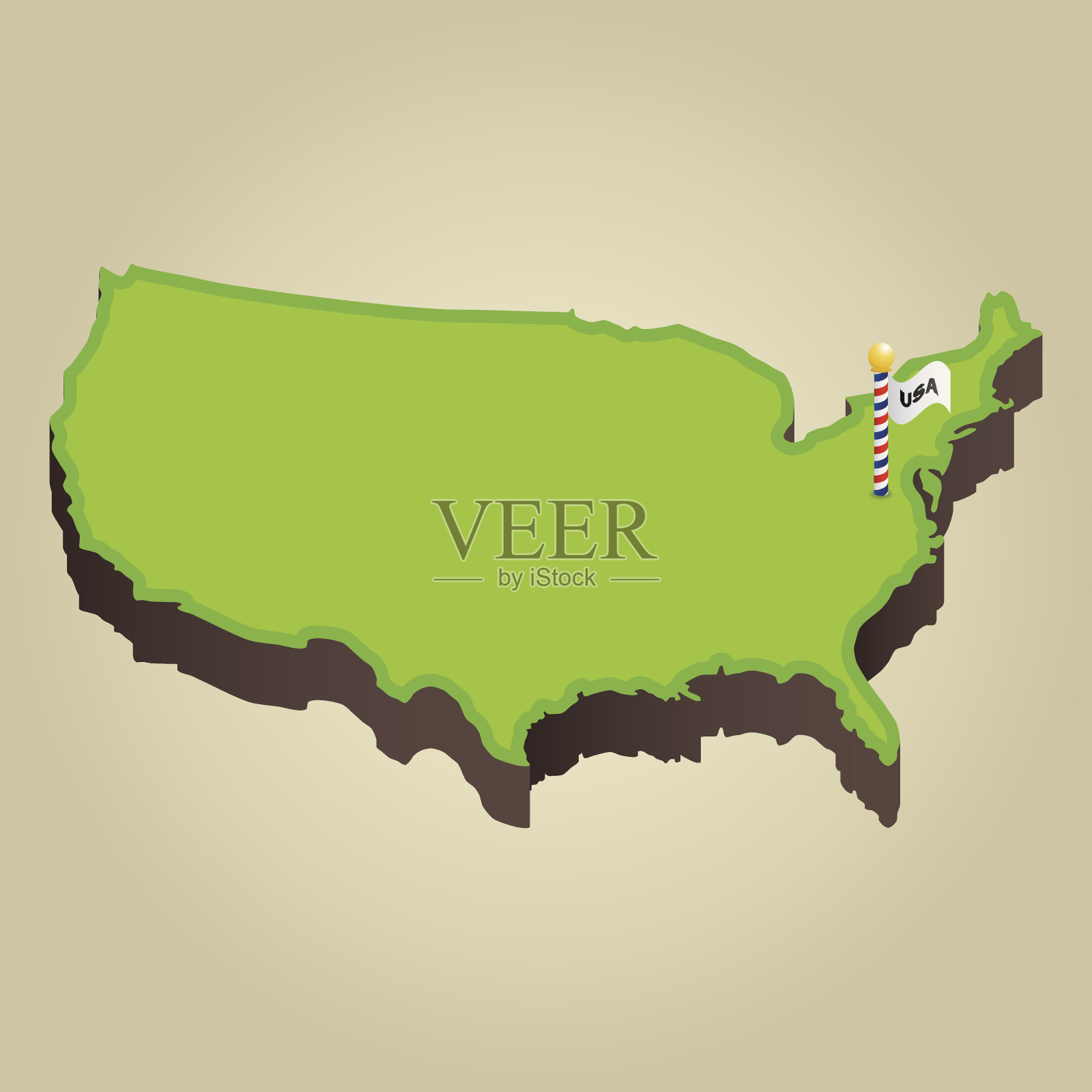 美国3 d地图插画图片素材