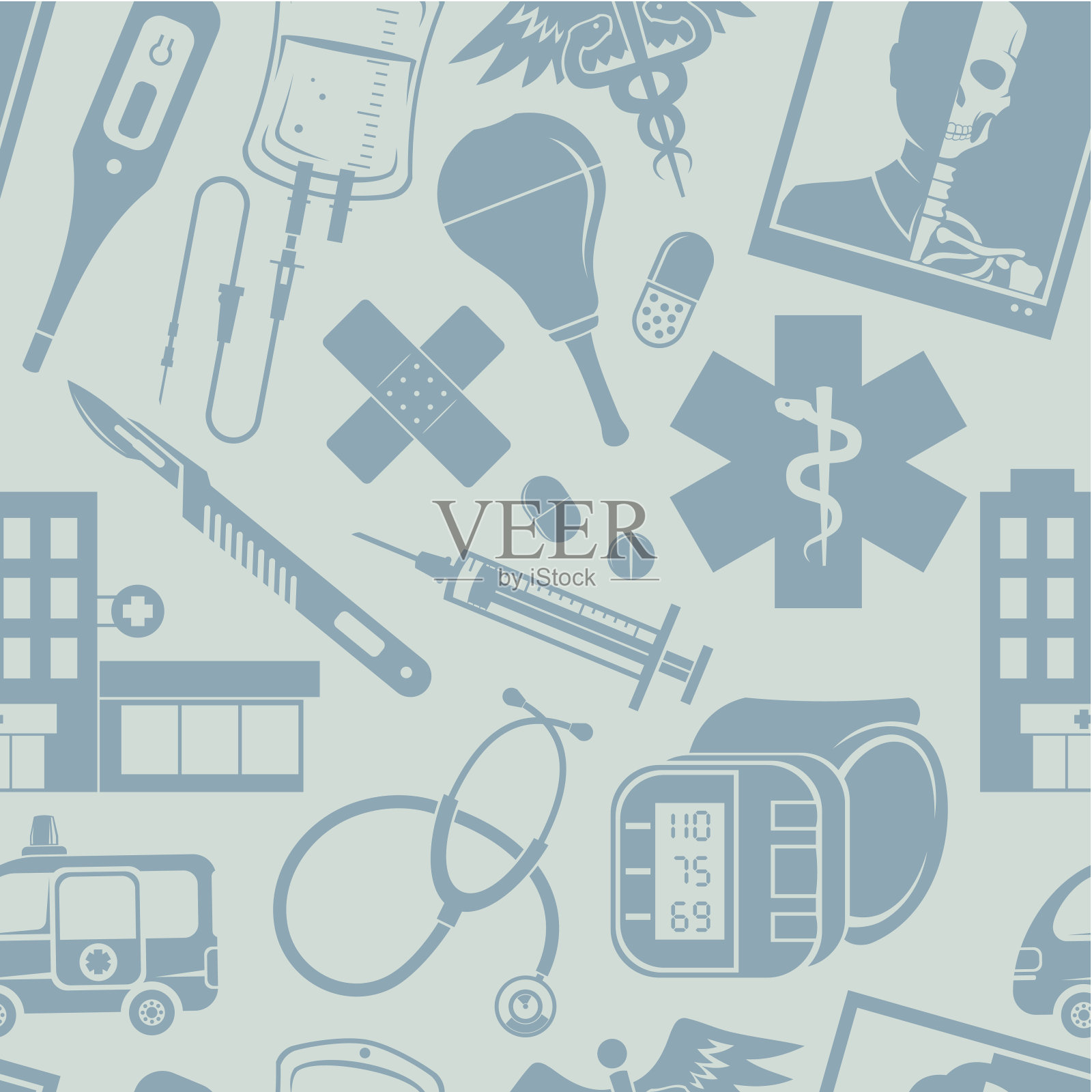 Semless医生背景图标素材