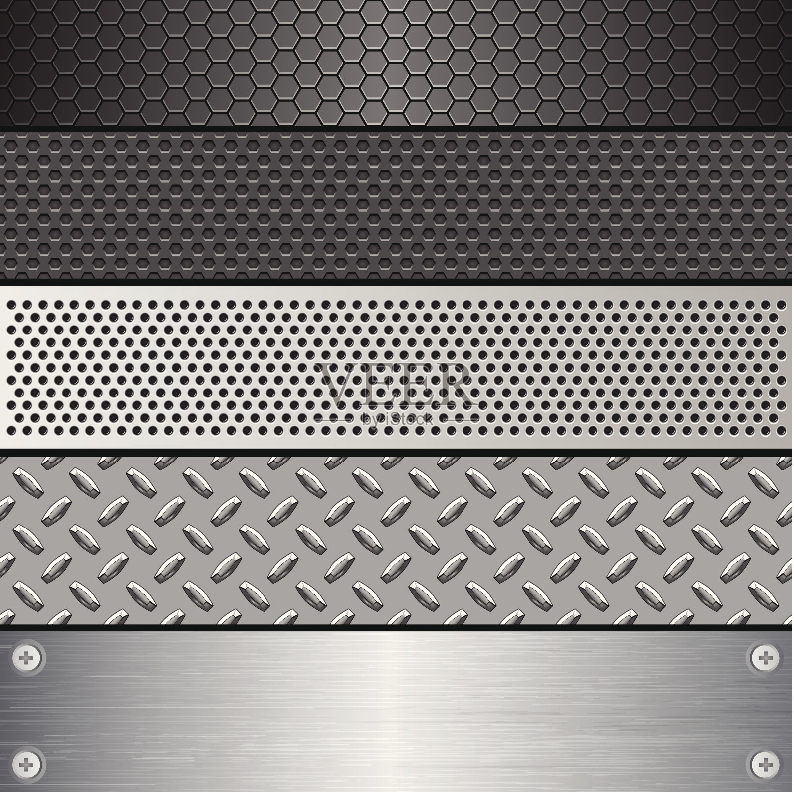 金属纹理集(图案)插画图片素材