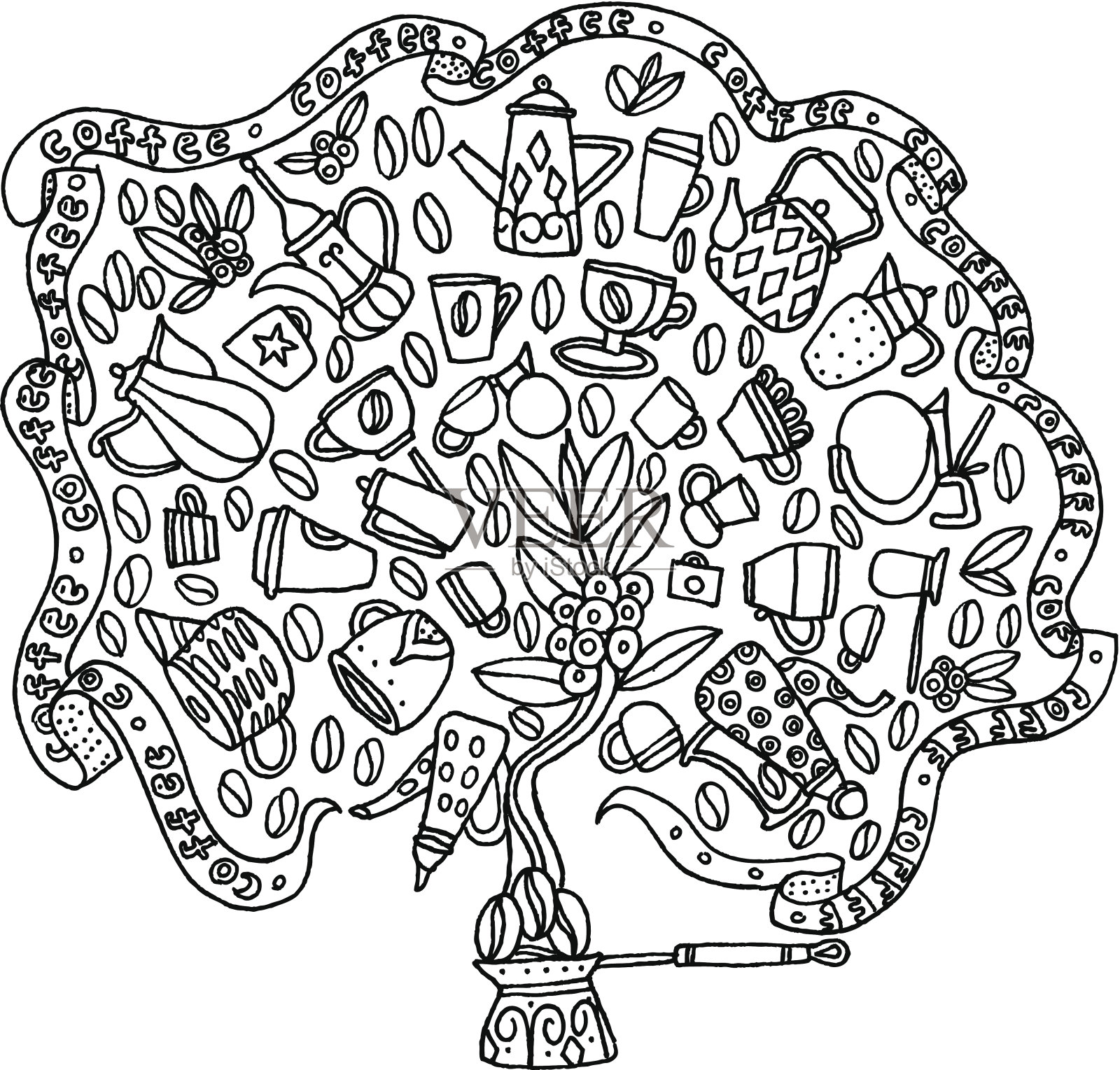 咖啡的背景插画图片素材