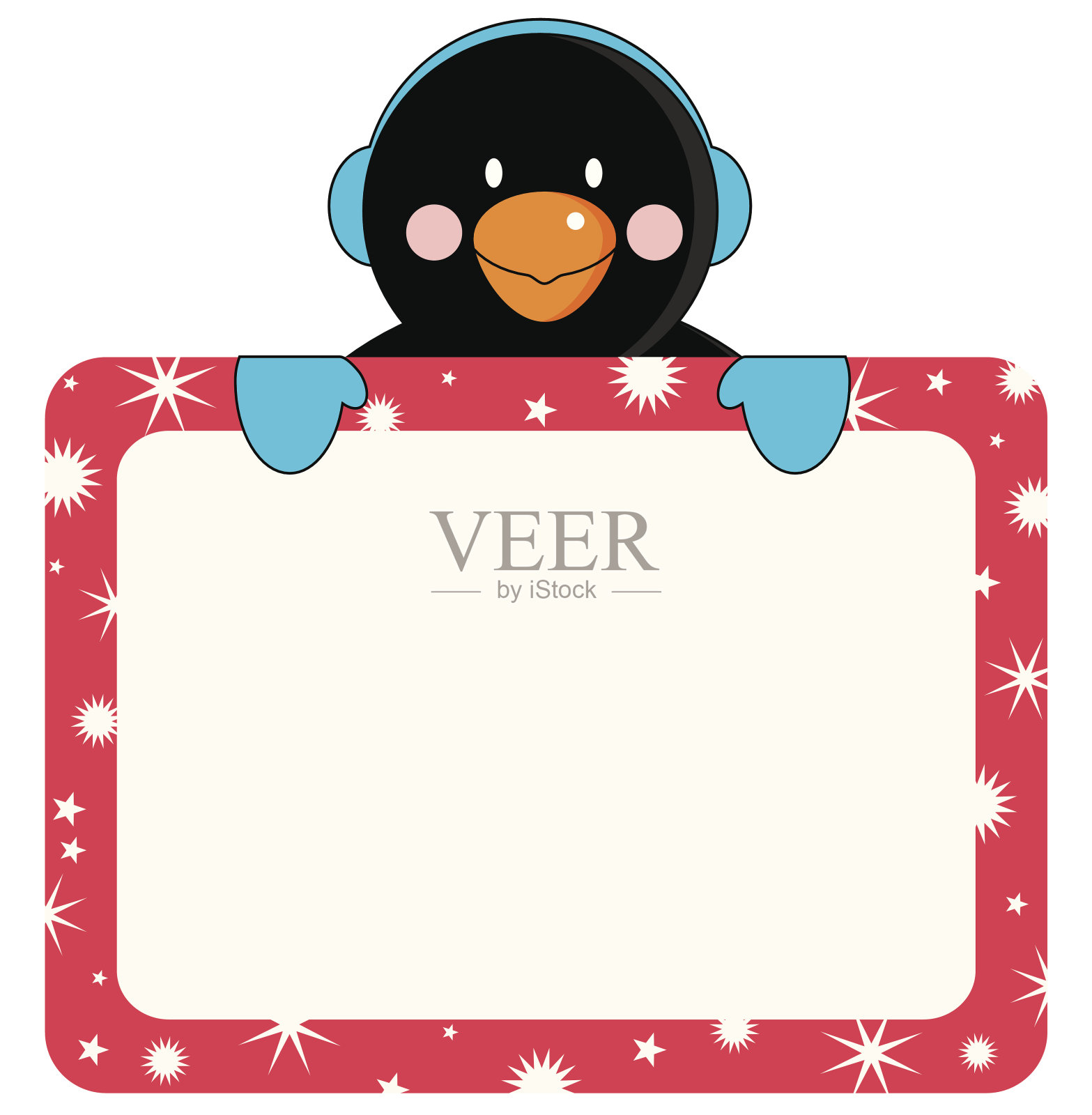 企鹅邀请或海报插画图片素材