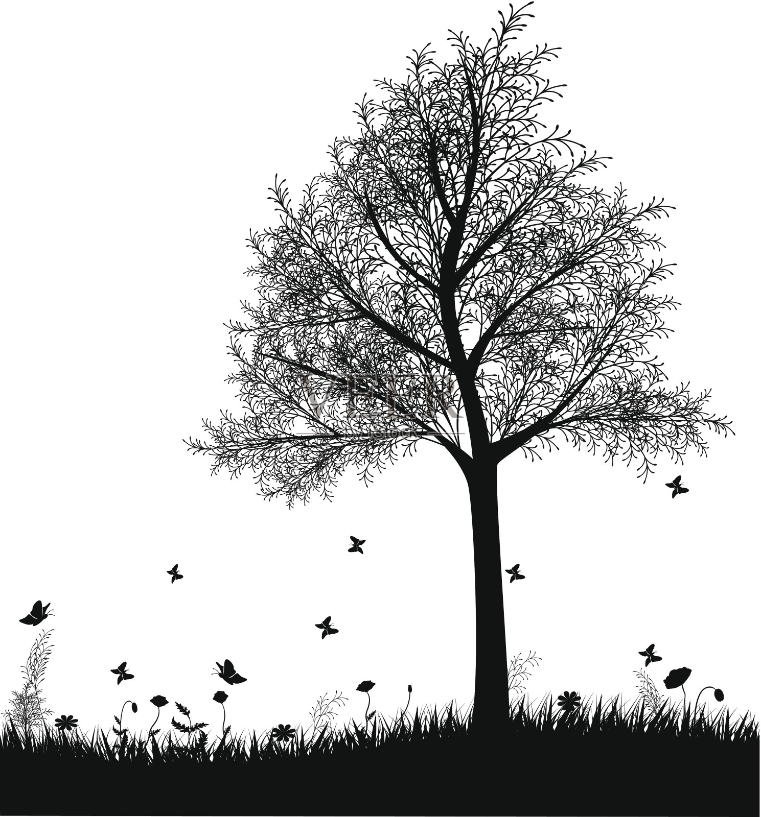 夏天的场景插画图片素材