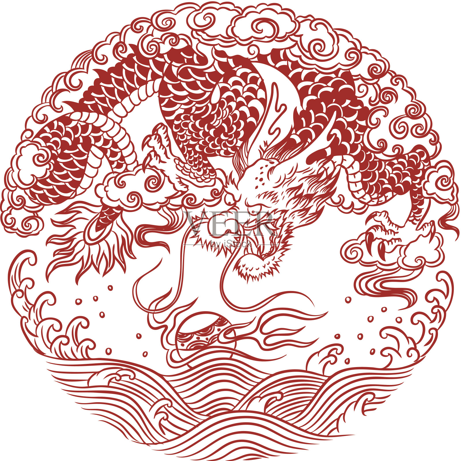 中国龙插画图片素材