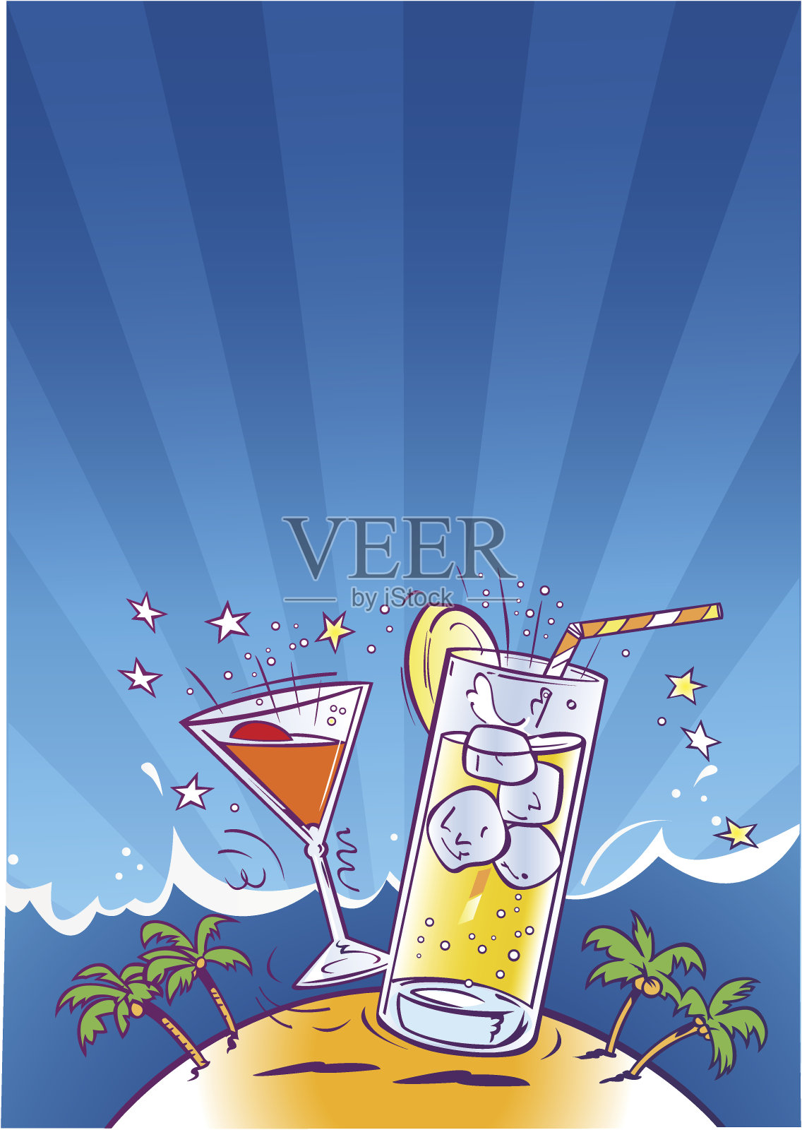 海滩派对设计元素图片