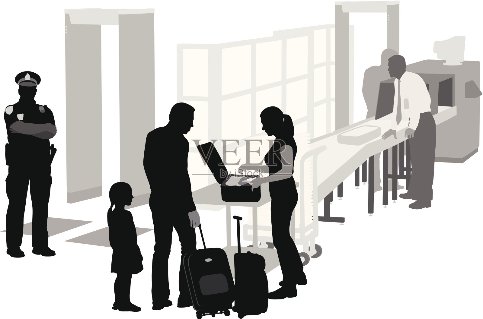 家庭安全矢量剪影插画图片素材