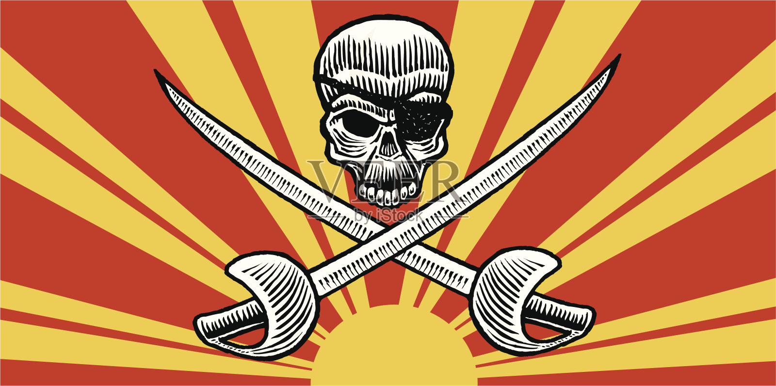 海盗旗背景插画图片素材