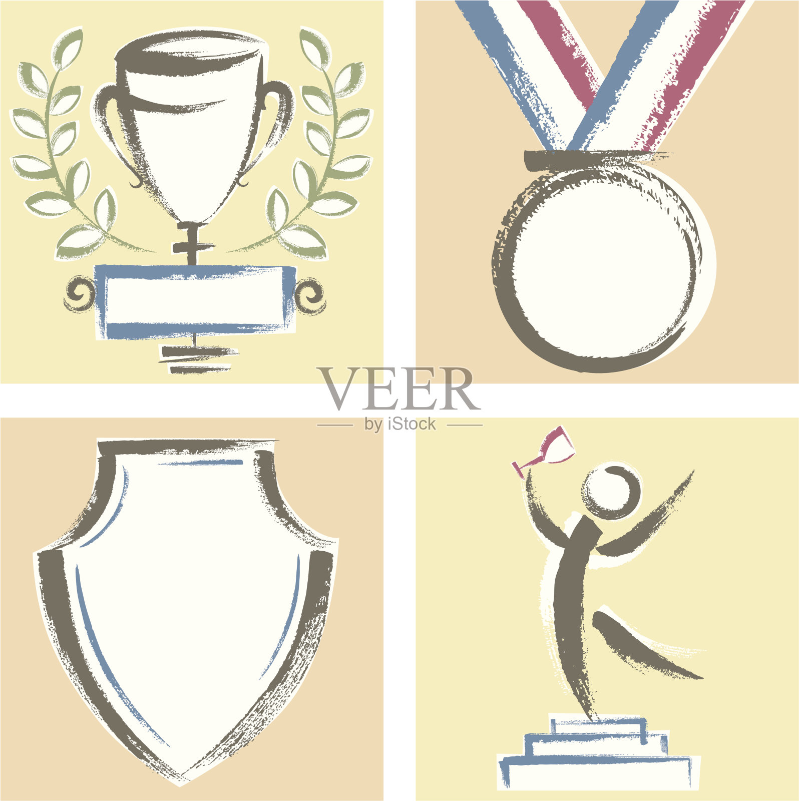 手绘奖集插画图片素材