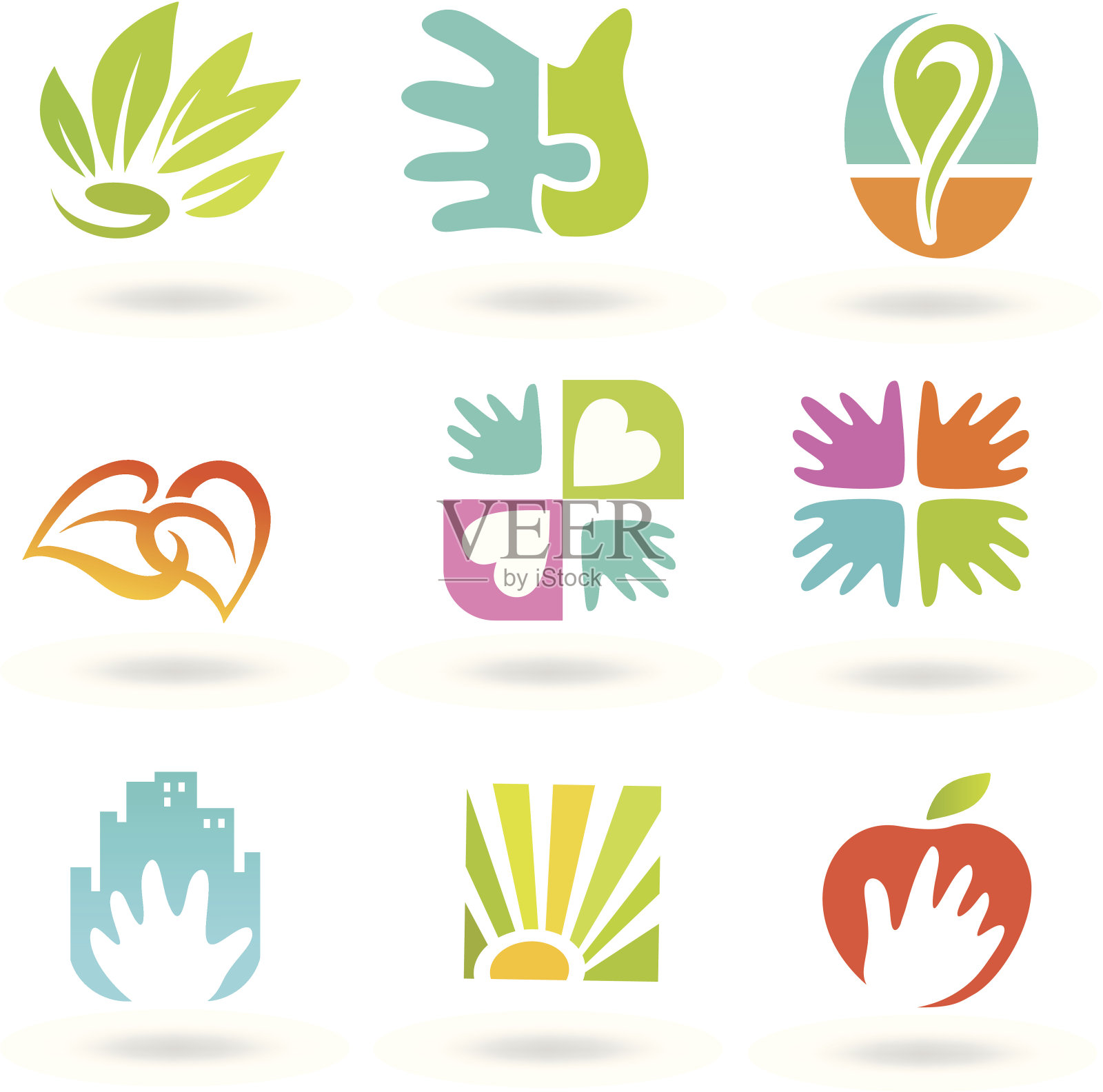 保健图标设置插画图片素材