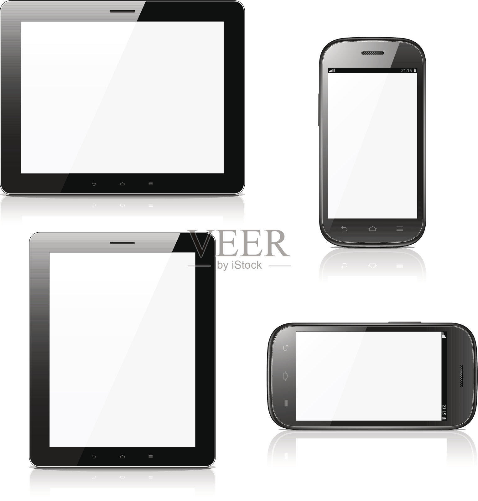 带有空白屏幕的电子设备插画图片素材