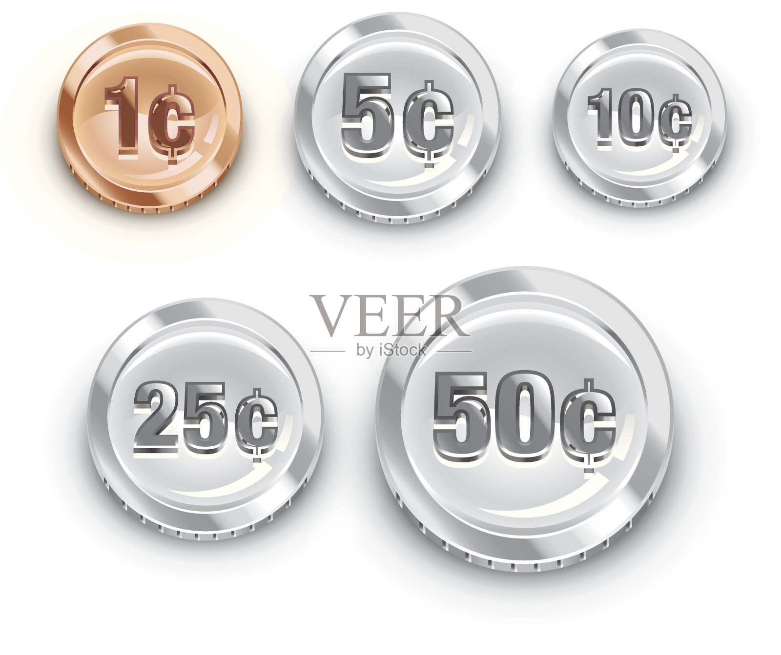 美国的硬币插画图片素材