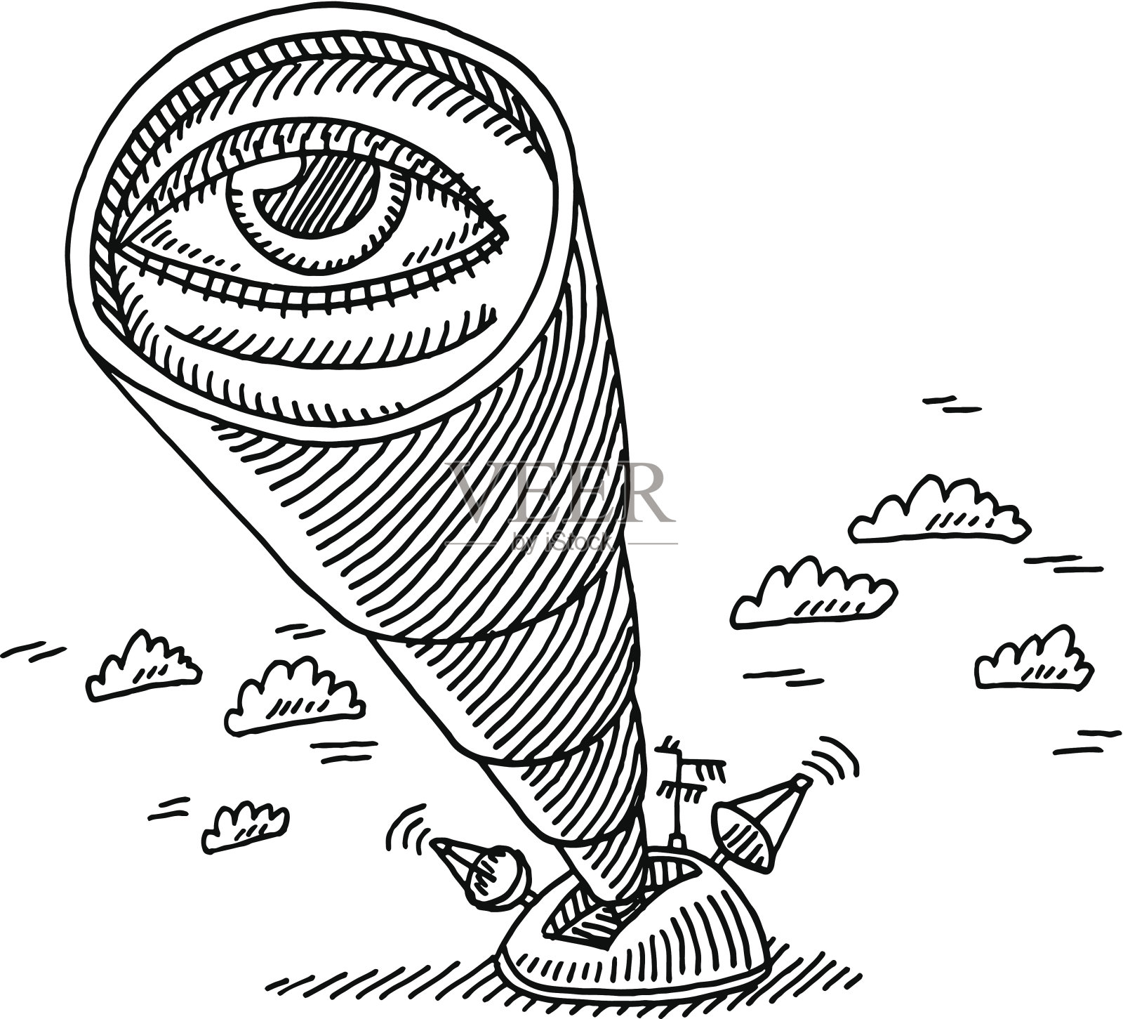 探索望远镜眼图设计元素图片