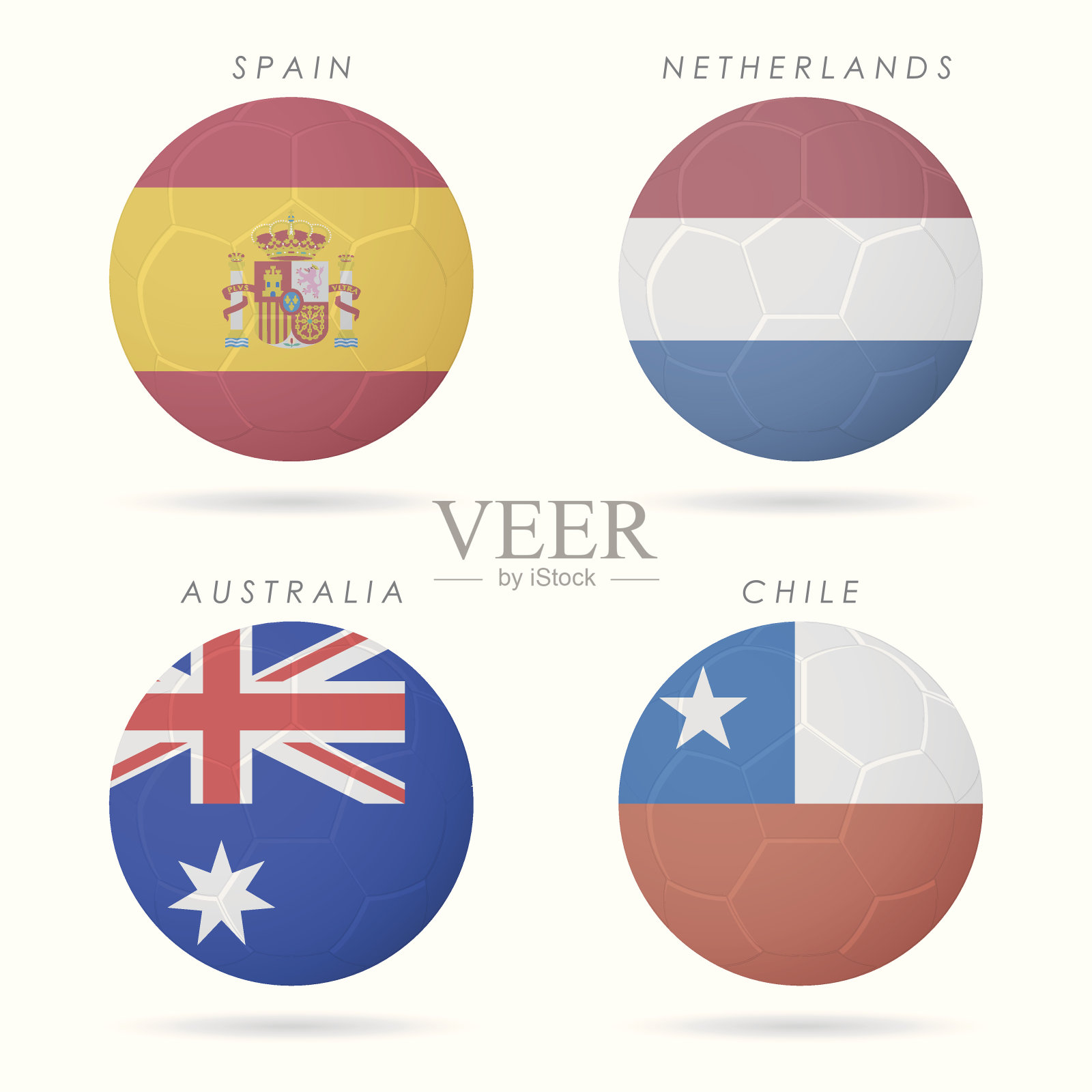 足球插画上的国旗插画图片素材