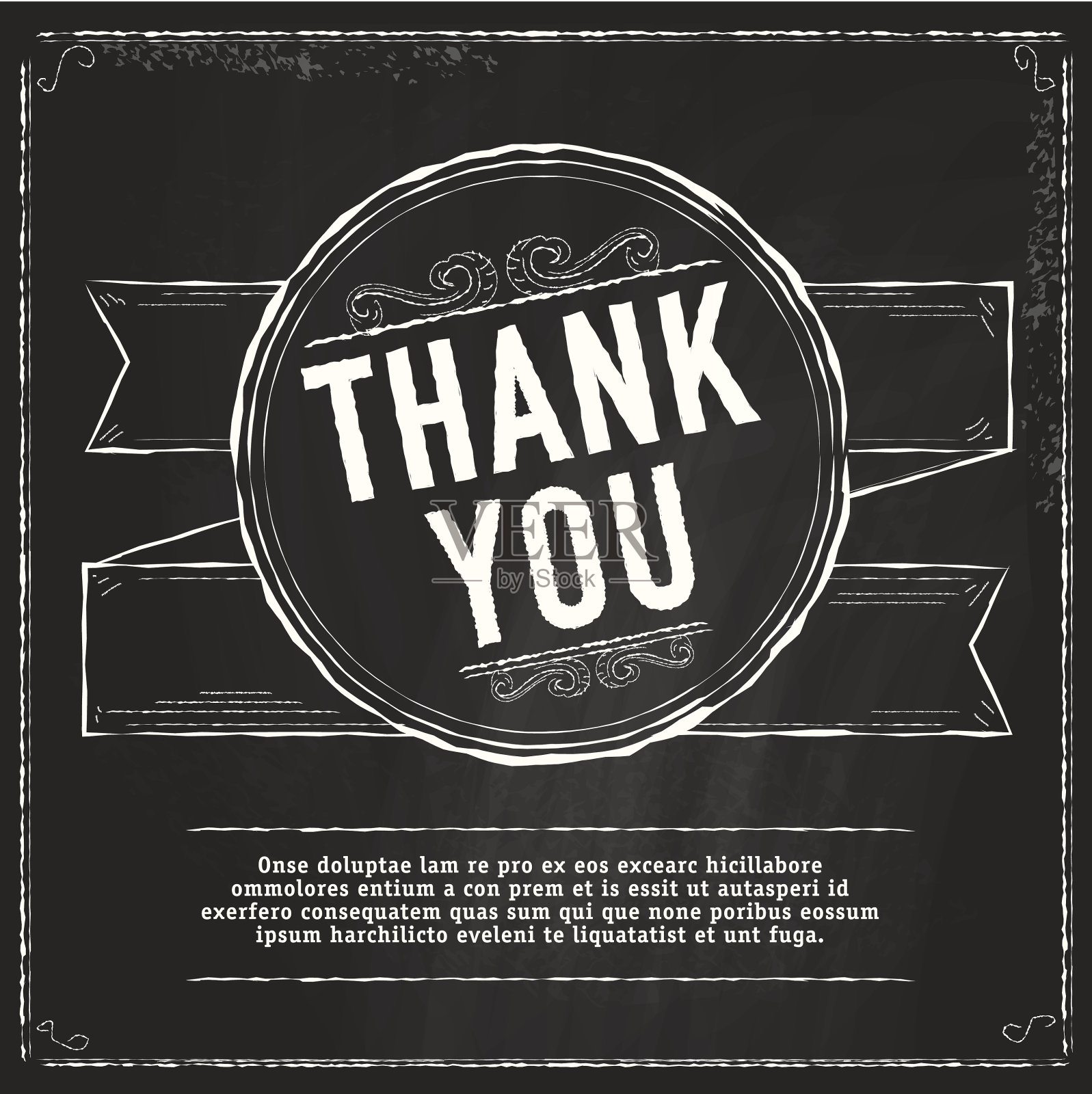 黑板样式的文本模板谢谢您的设计插画图片素材