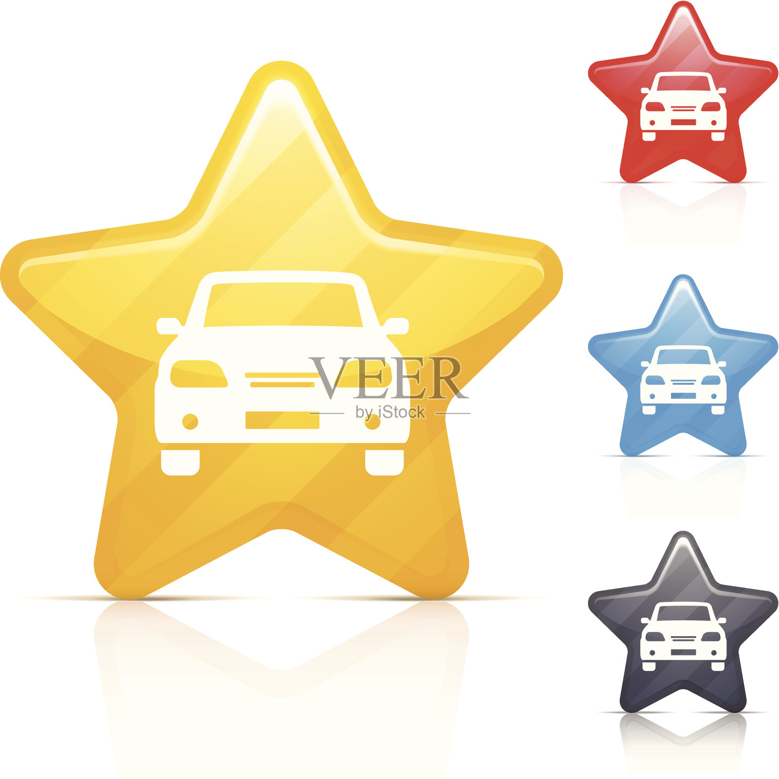 明星汽车图标插画图片素材