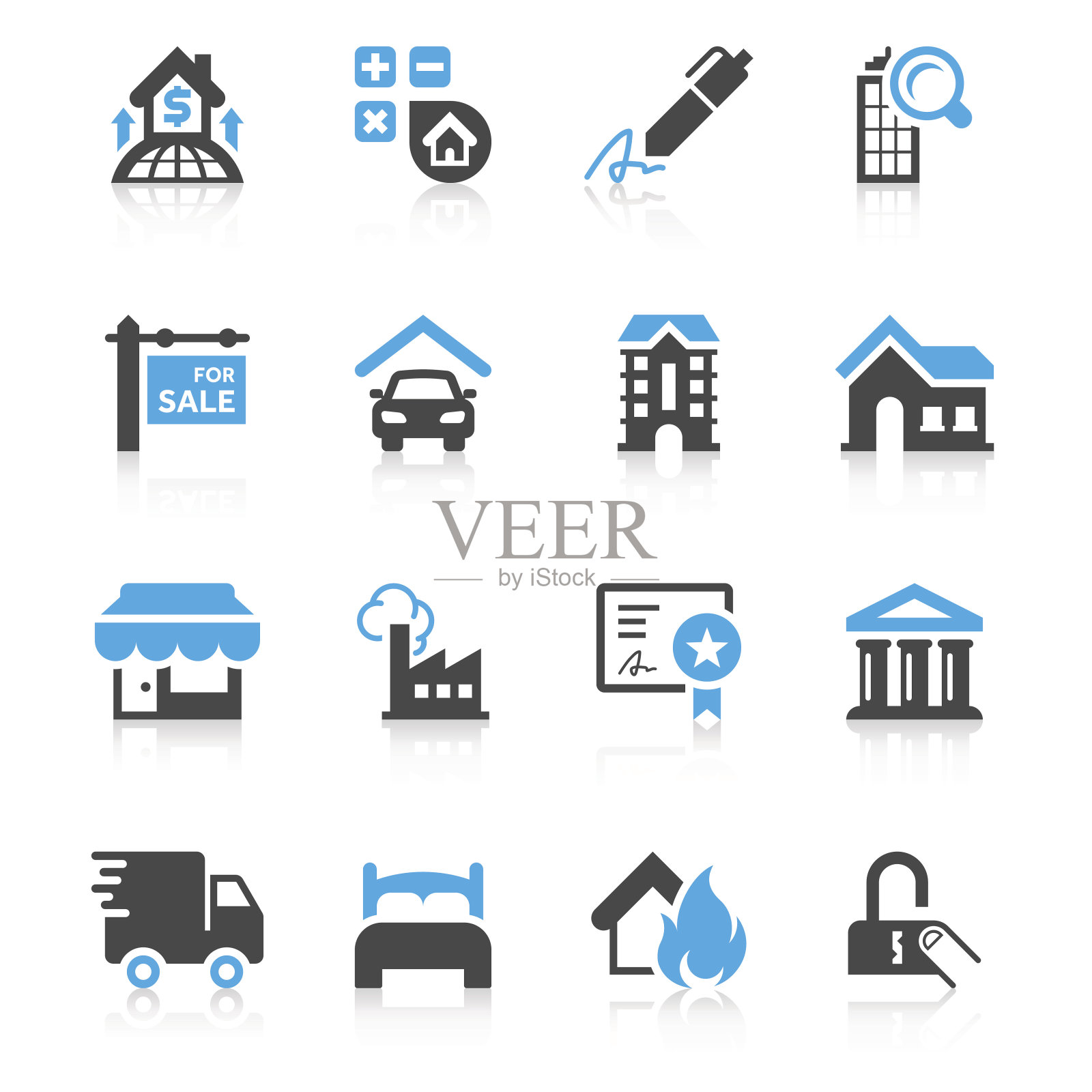 房地产图标设置|简洁系列图标素材