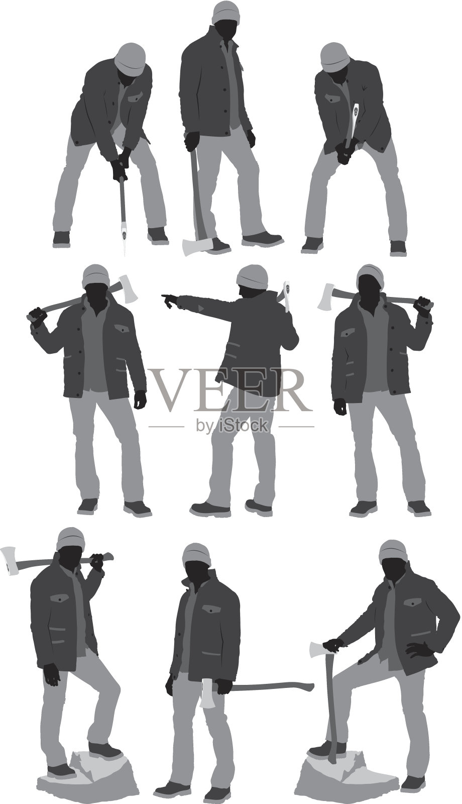 伐木工人插画图片素材