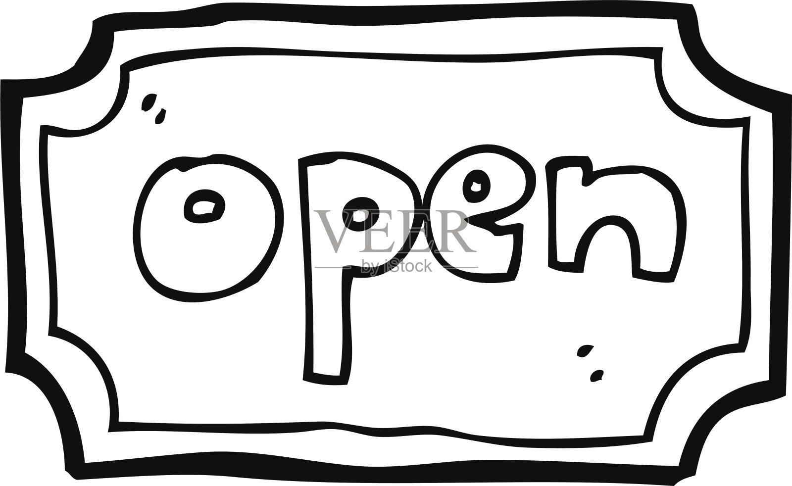 卡通开放的标志插画图片素材