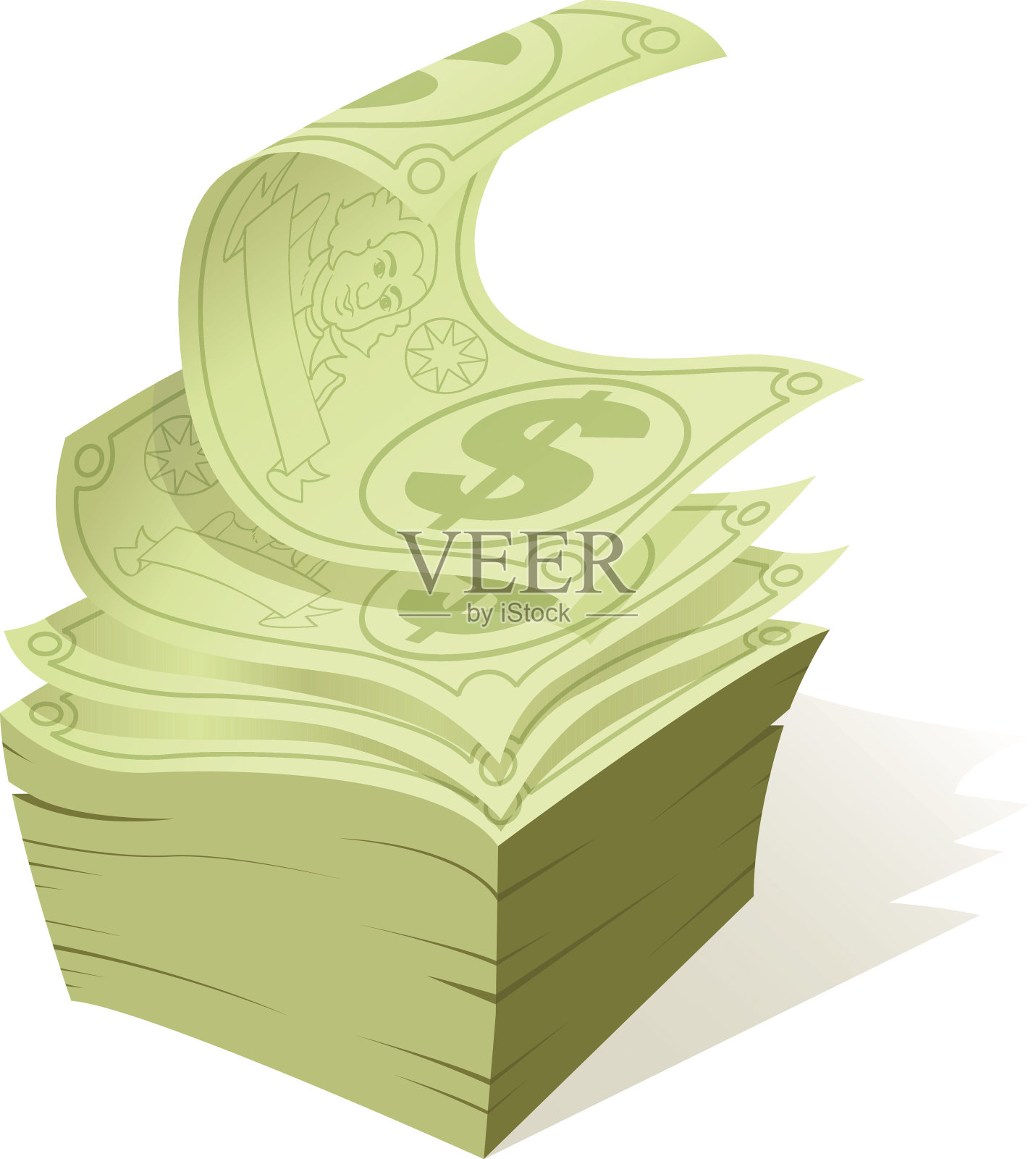 现金堆栈插画图片素材