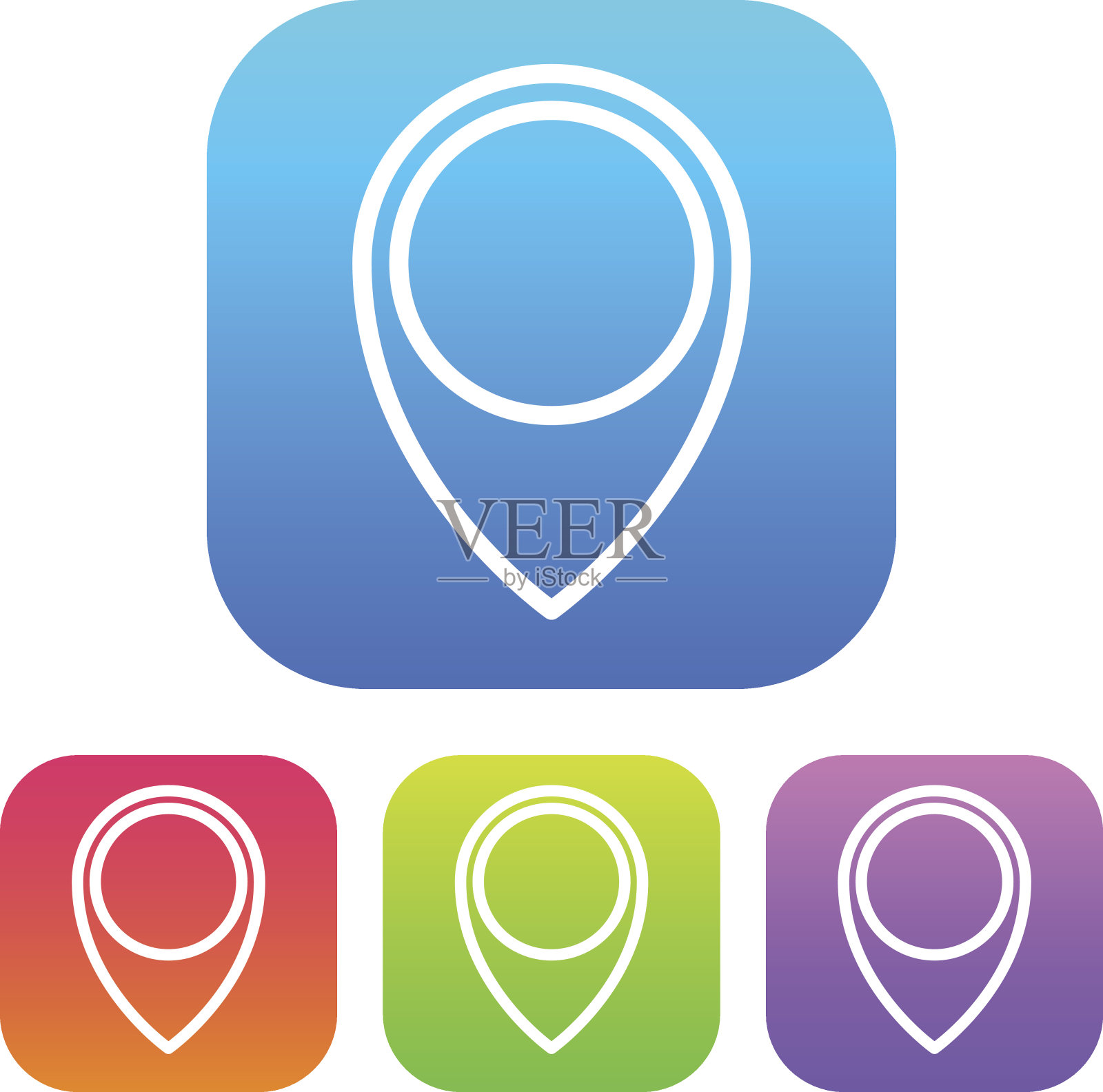 超轻界面地图标记图标插画图片素材