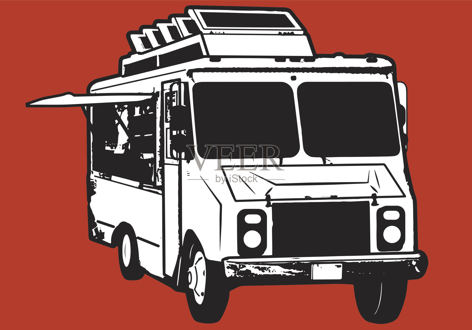 潮人食品卡车-向前的位置插画图片素材