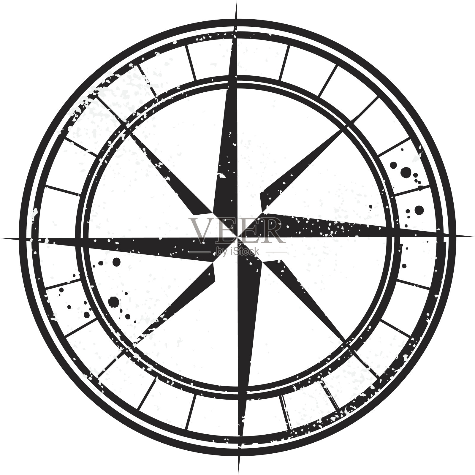 垃圾罗盘玫瑰邮票设计元素图片