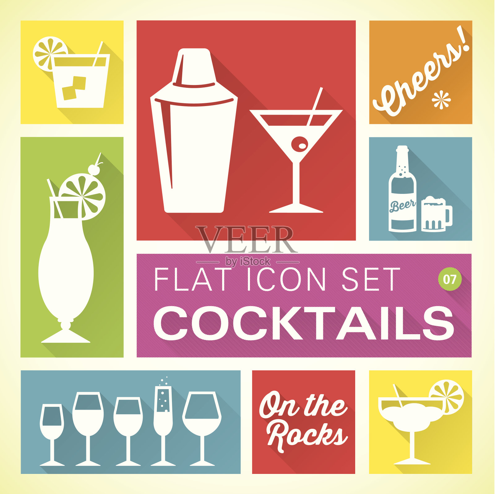 平底图标7鸡尾酒和饮料插画图片素材