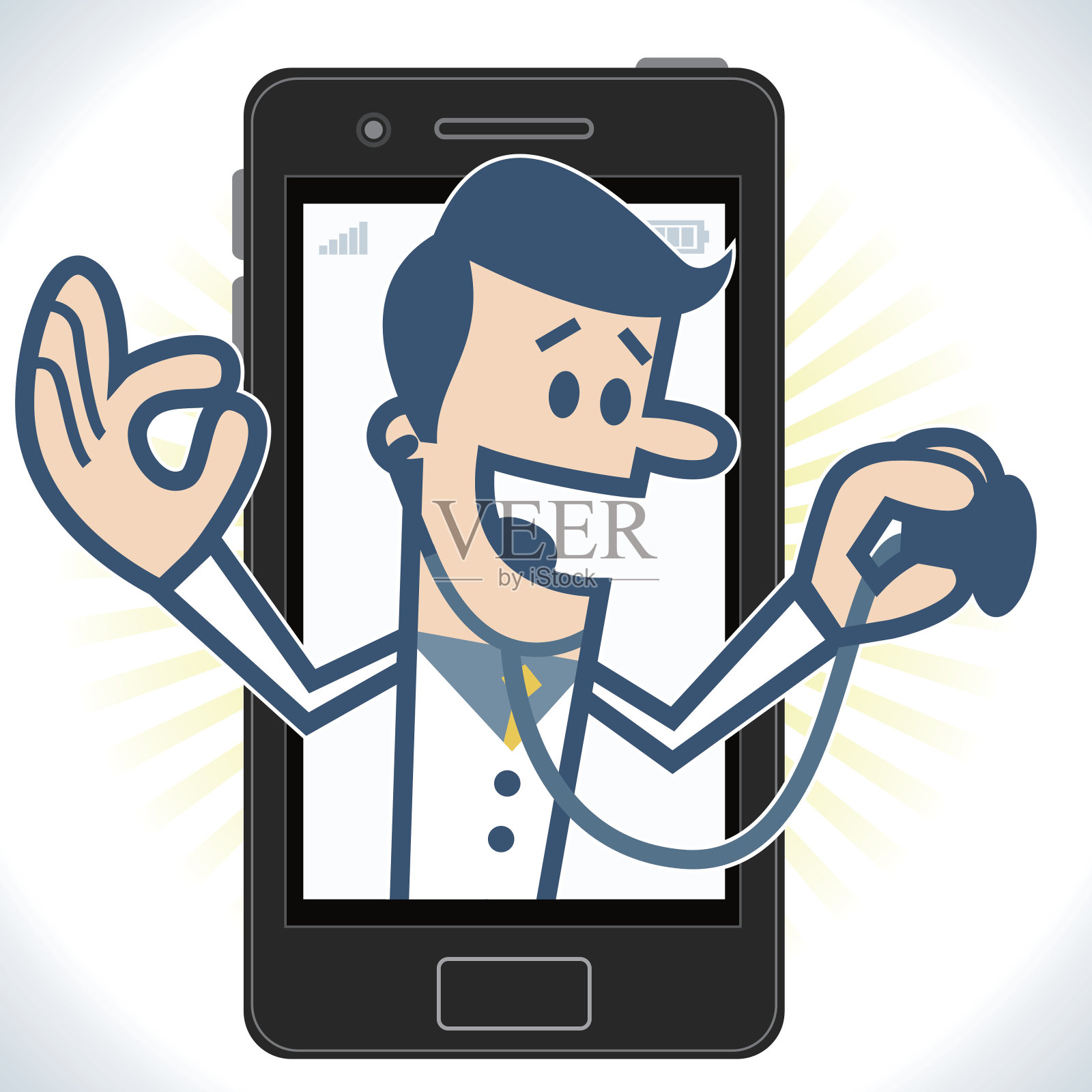医生用的智能手机插画图片素材