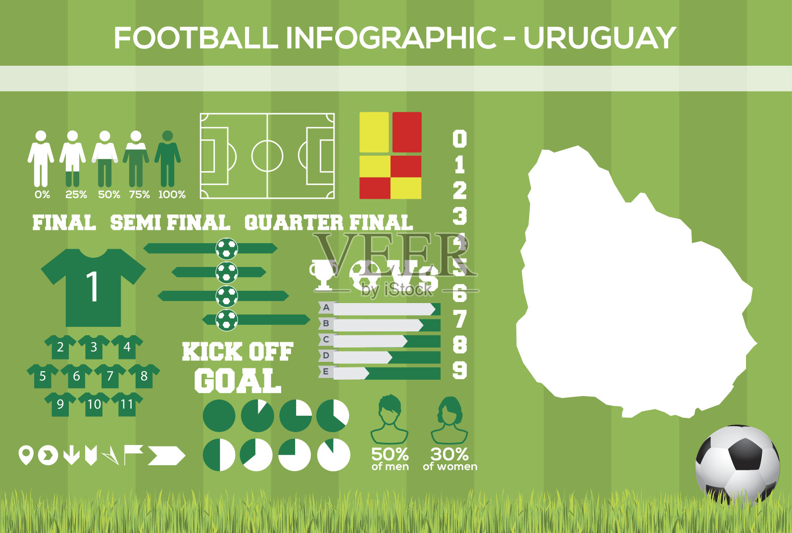 乌拉圭足球信息图表插画图片素材