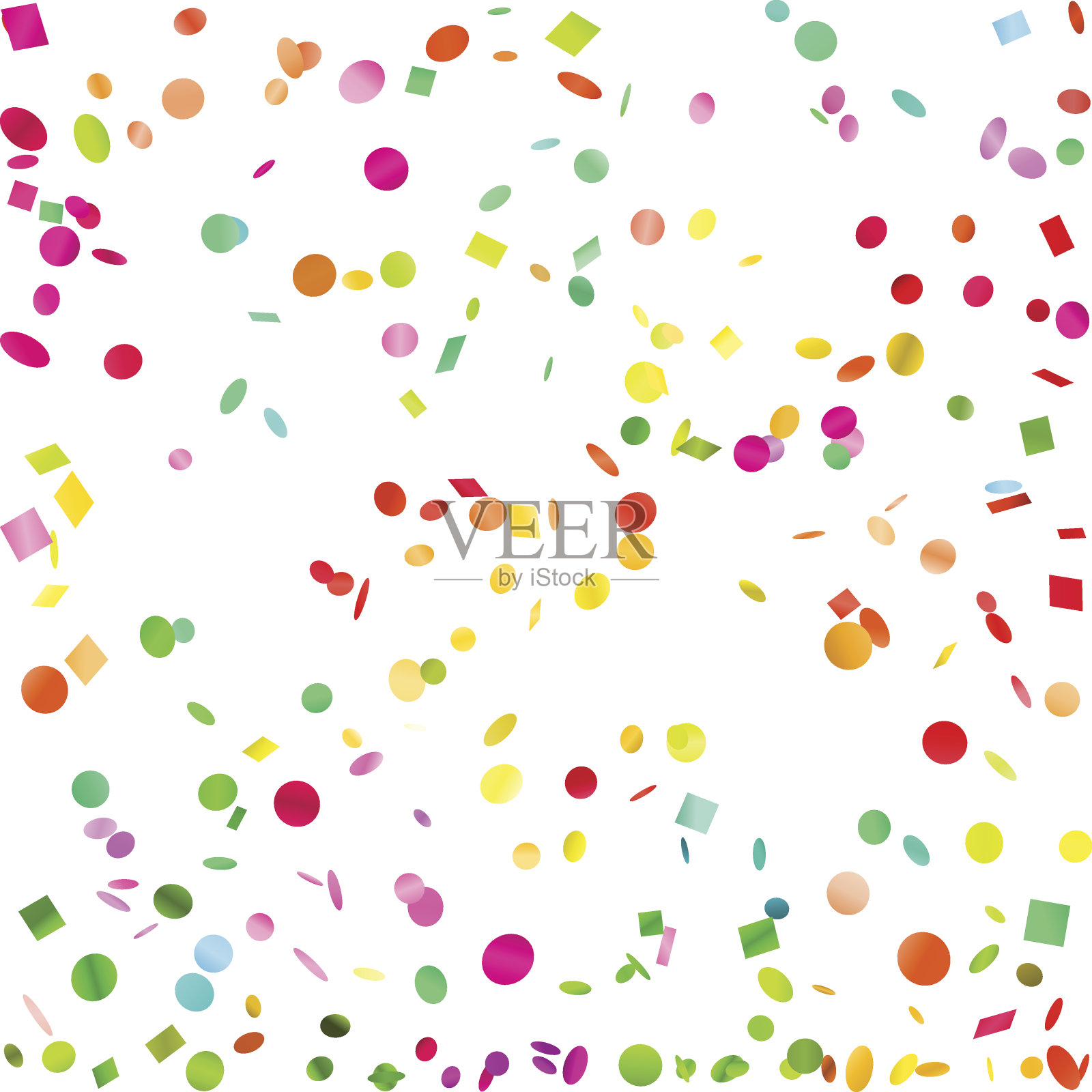 多彩色纸屑插画图片素材