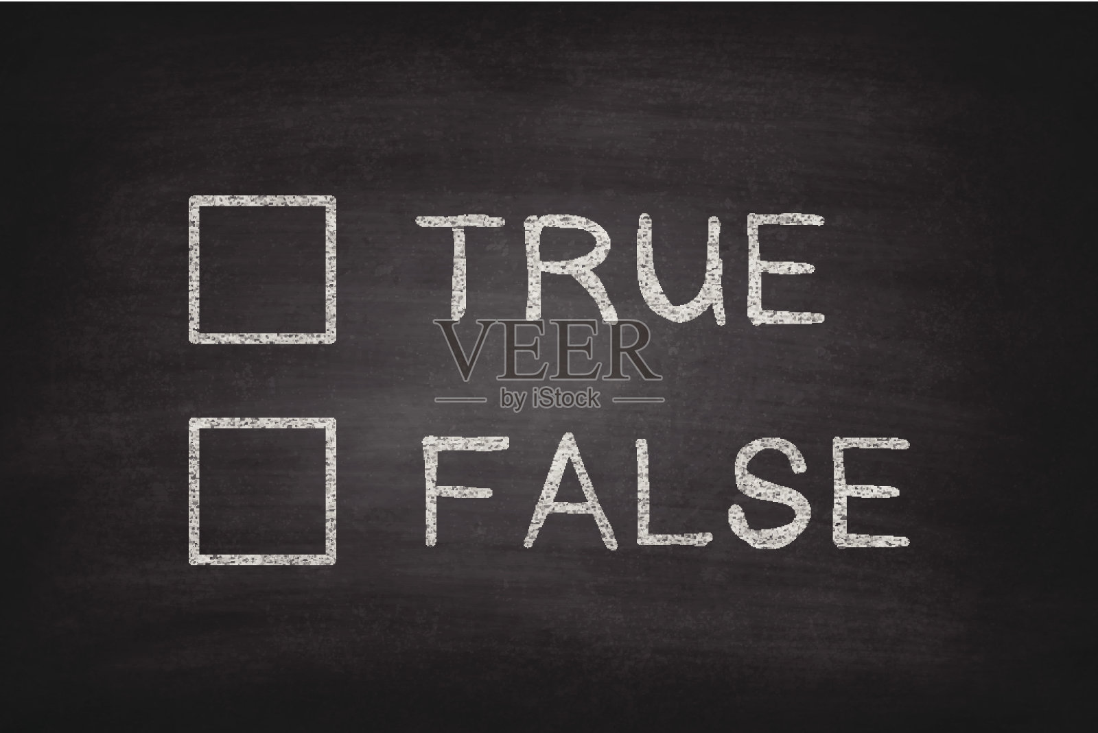 正确或错误的复选框在黑板-黑板插画图片素材