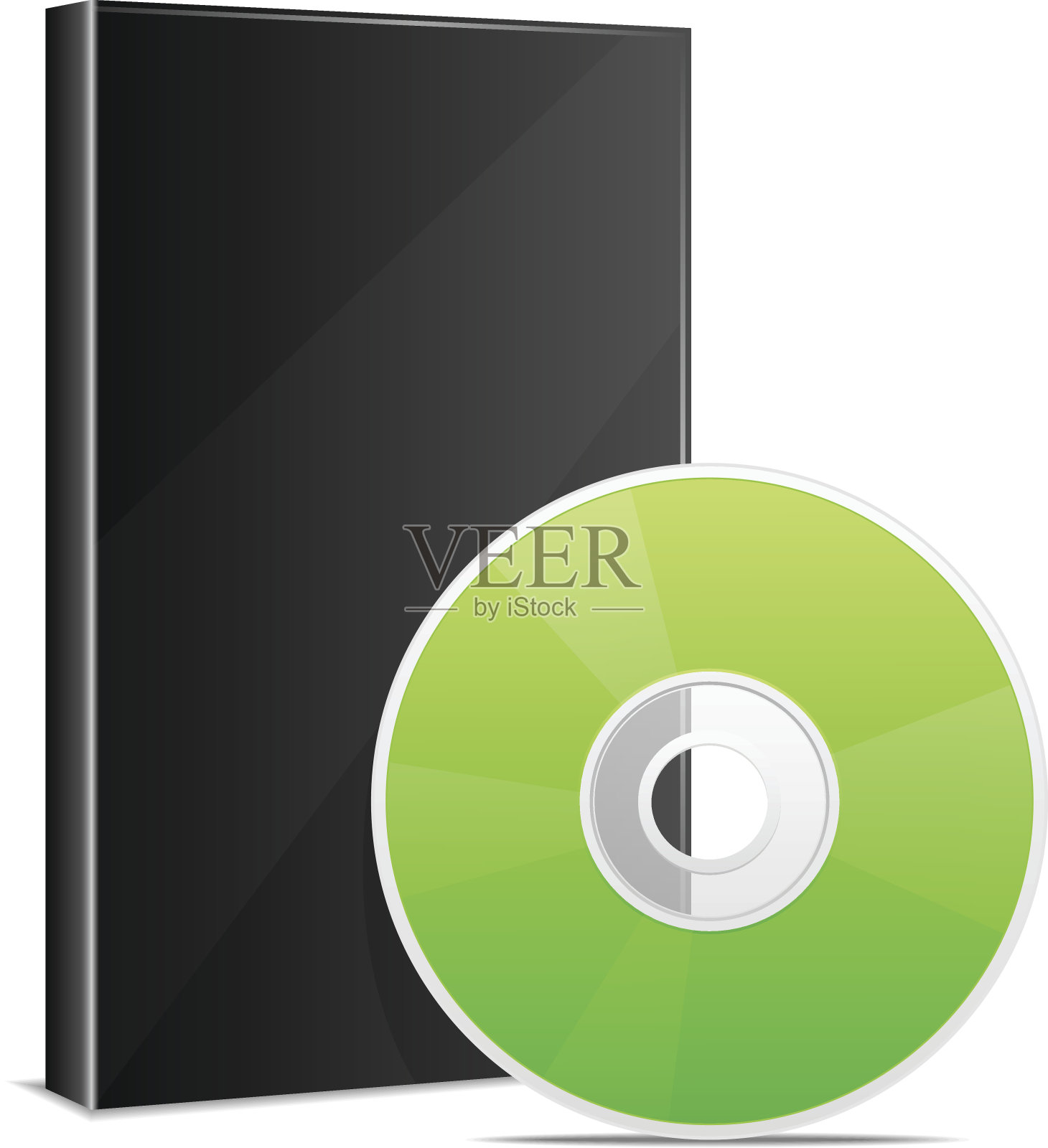 黑色包装与CD - DVD插画图片素材