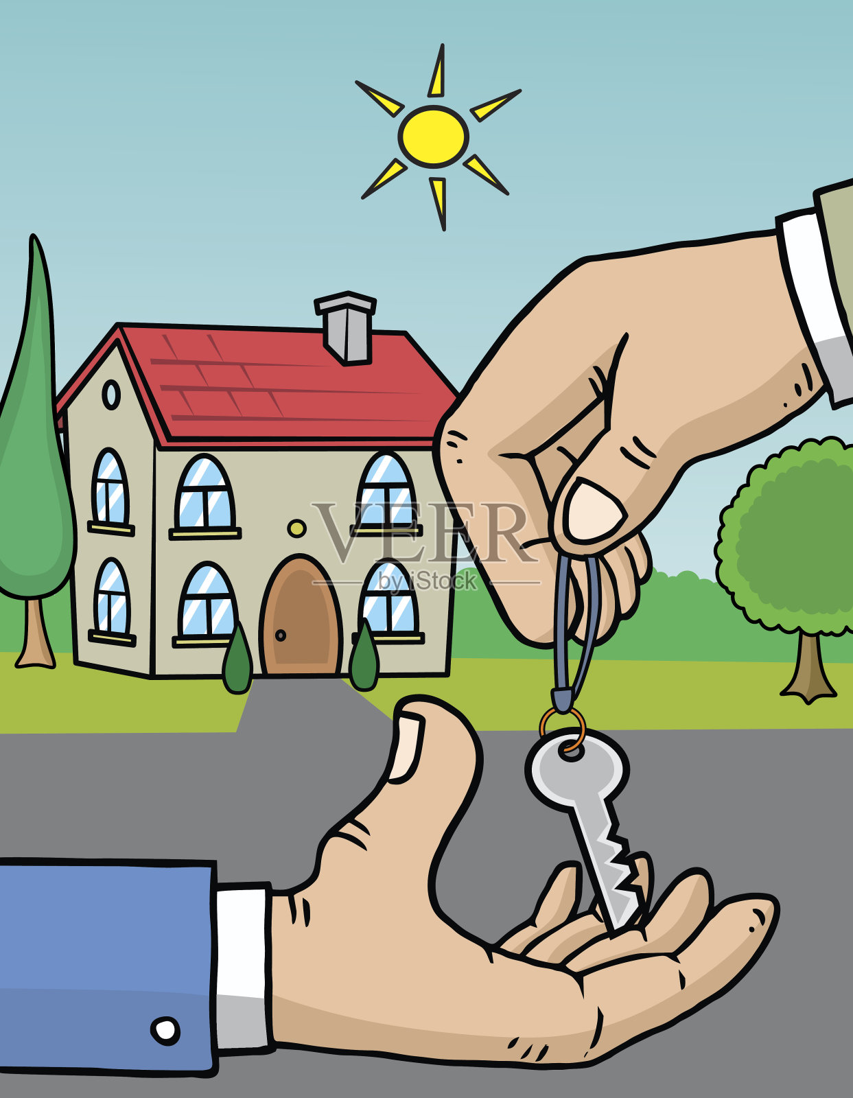 房屋钥匙插画图片素材