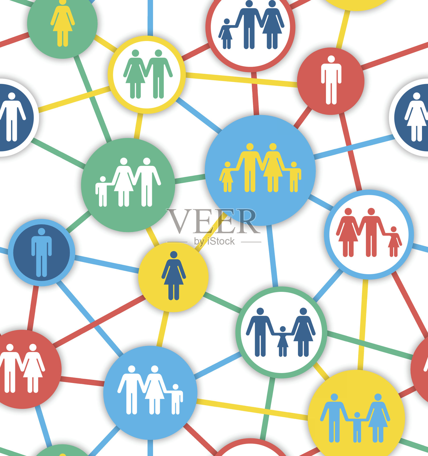 无缝的家庭背景插画图片素材