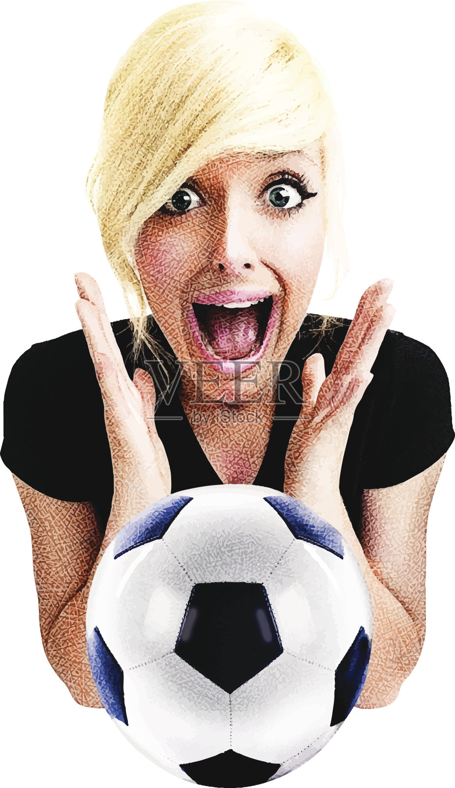 兴奋的球迷插画图片素材