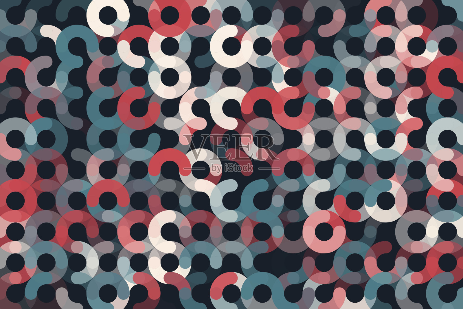 复古几何圆水平图案插画图片素材