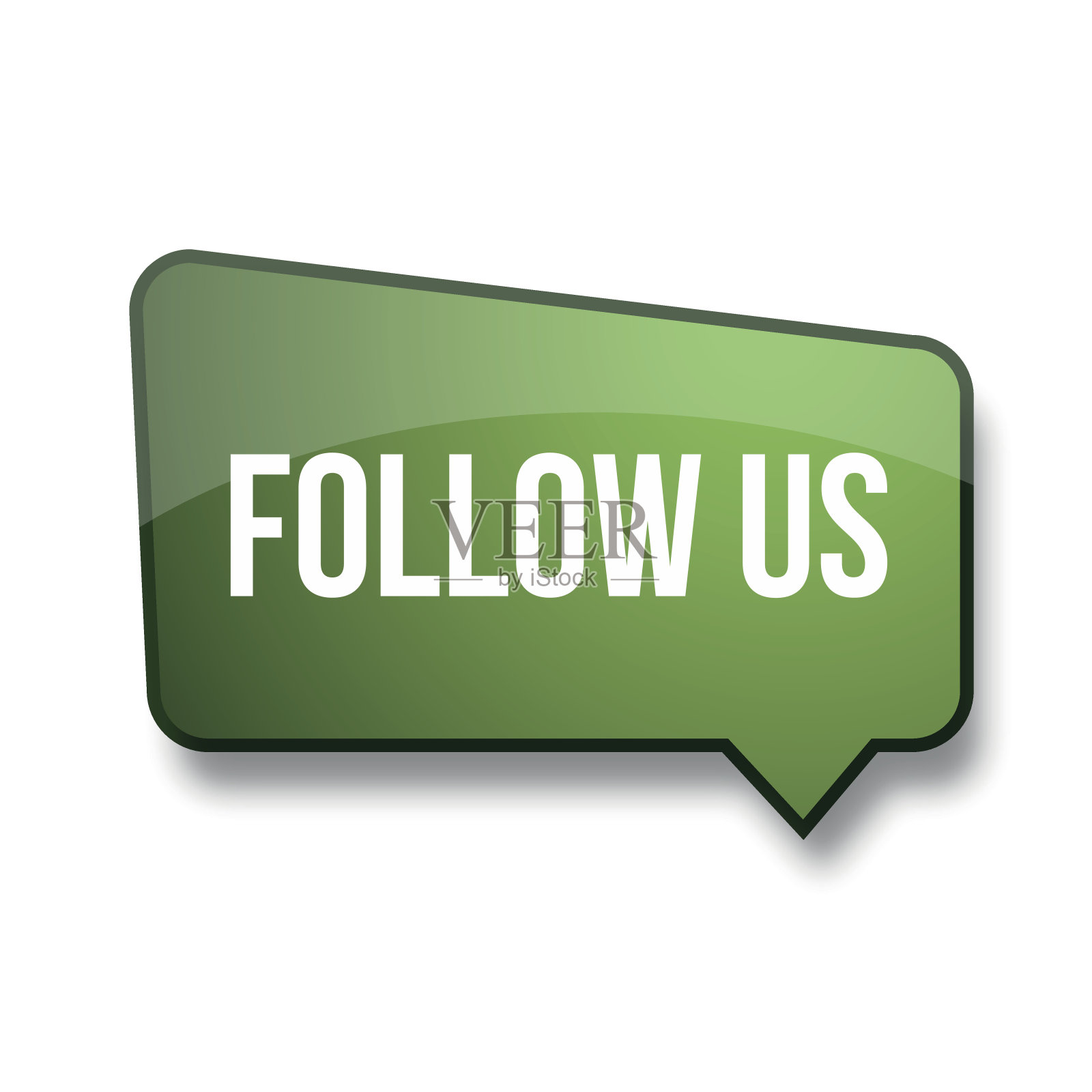 跟着我们绿色标签设计元素图片