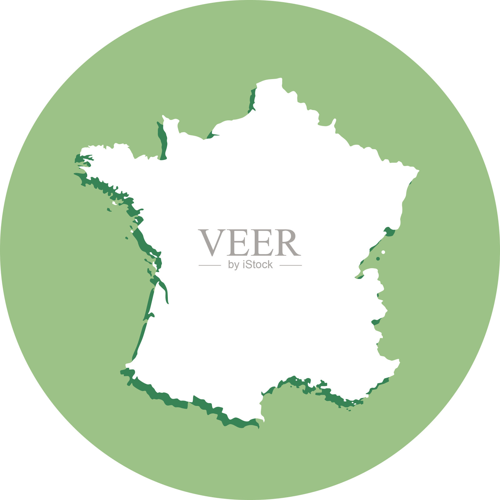 法国圆形图标插画图片素材