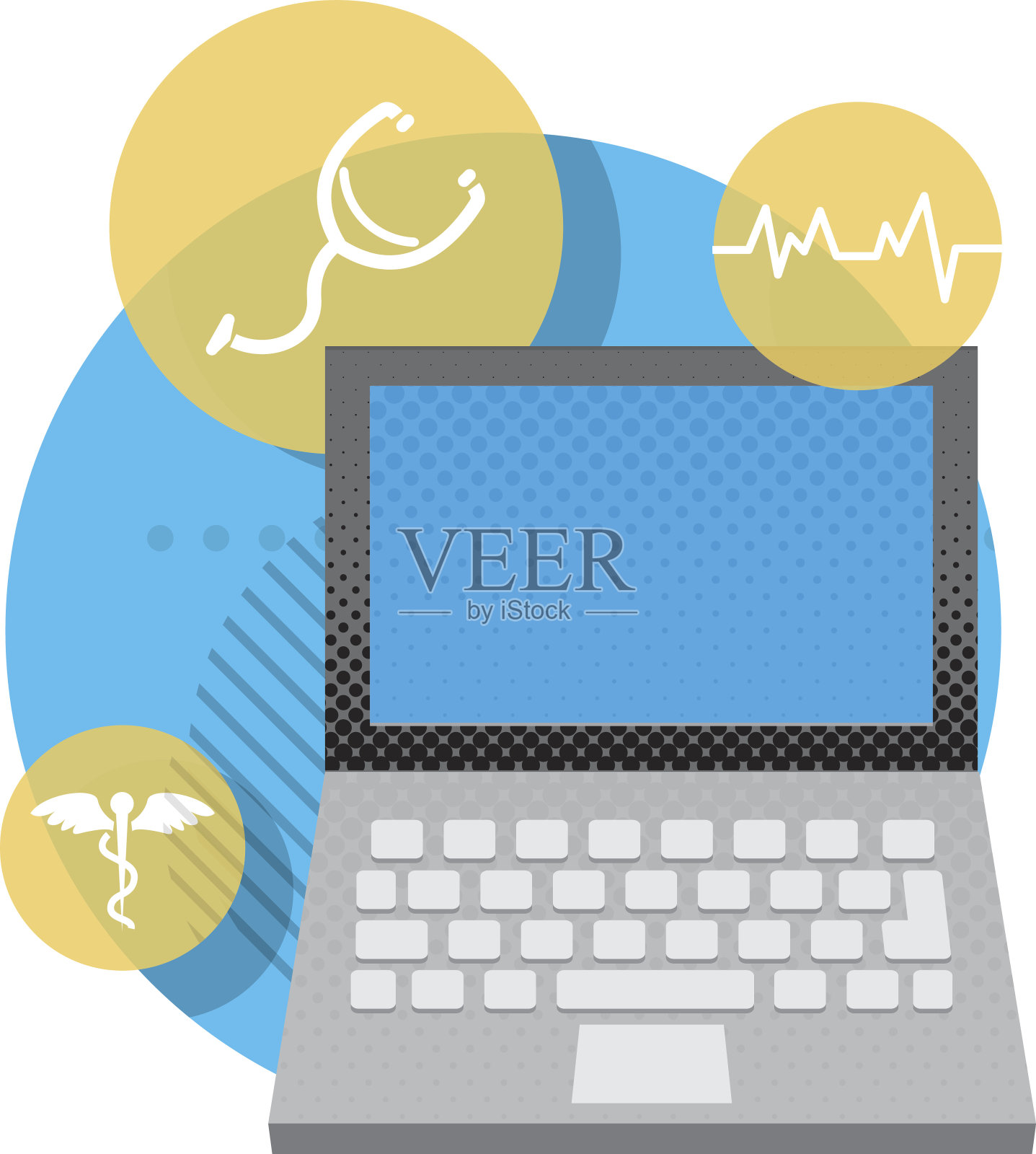 医疗保健用计算机插画图片素材