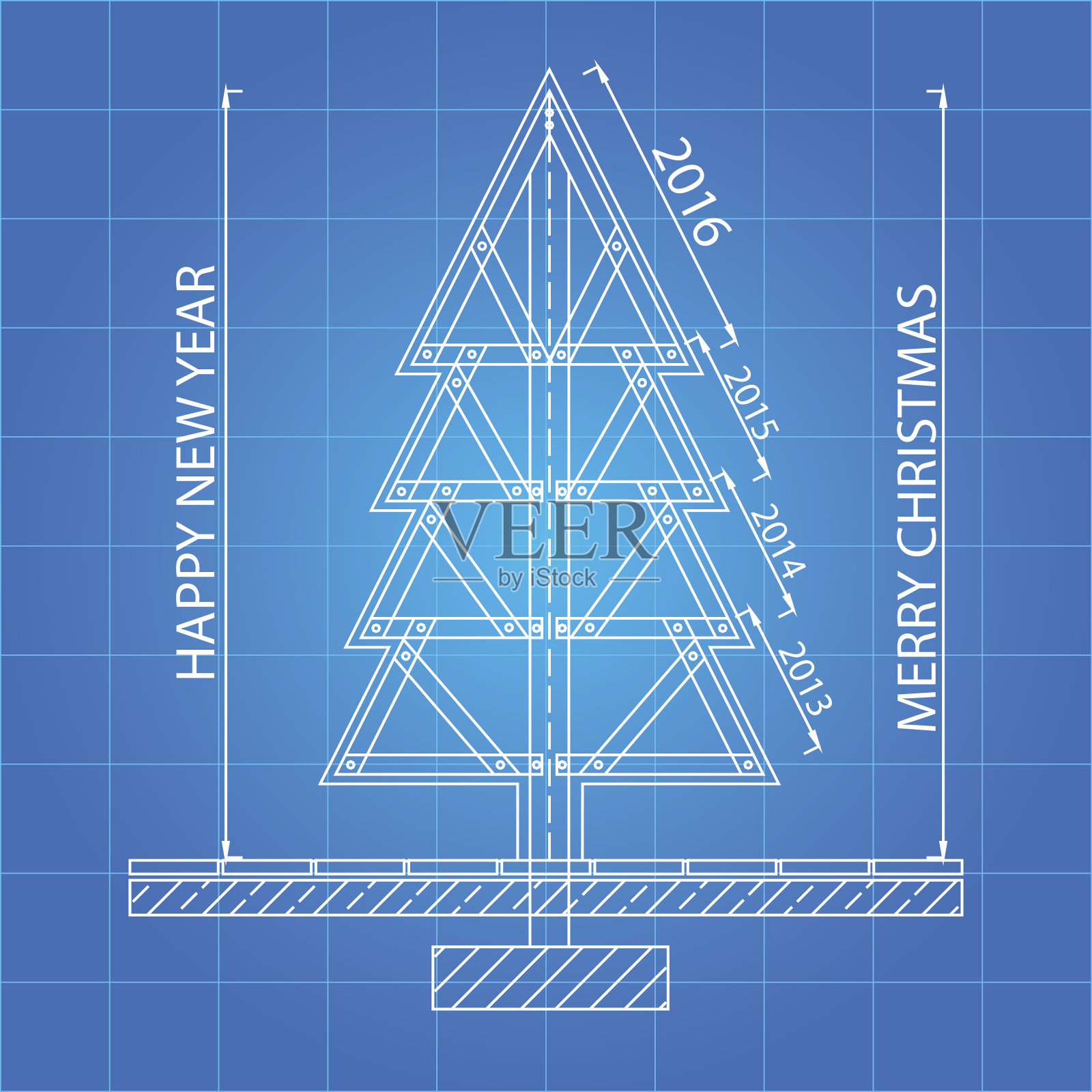 蓝图圣诞树2设计模板素材