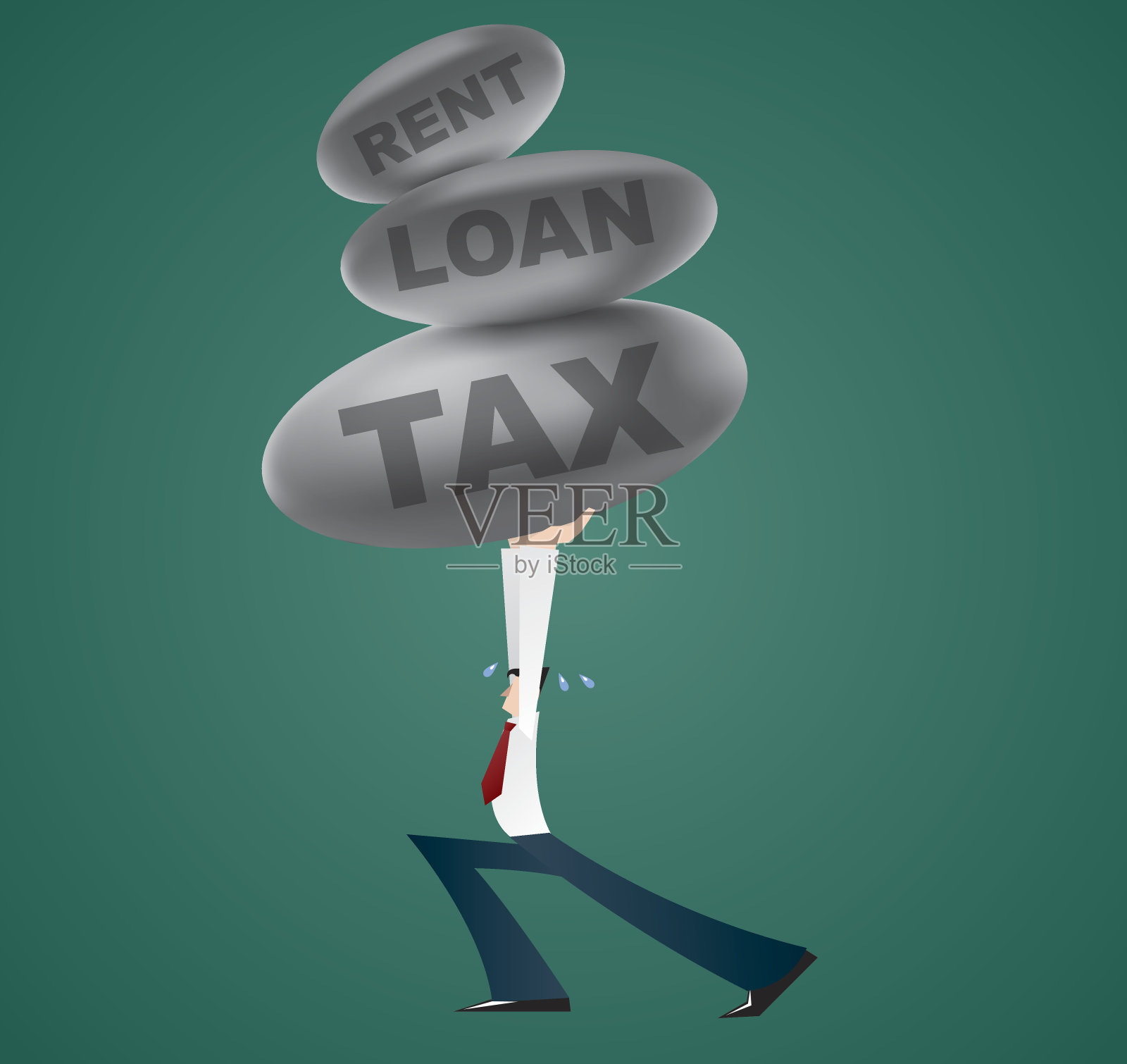 财政负担插画图片素材