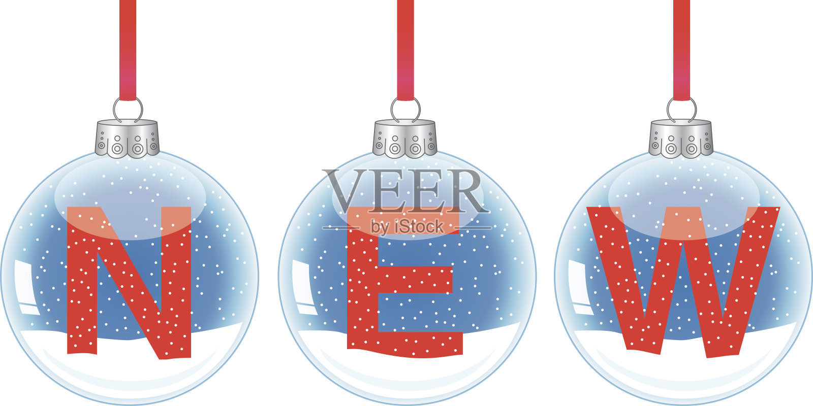 雪花球装饰新插画图片素材