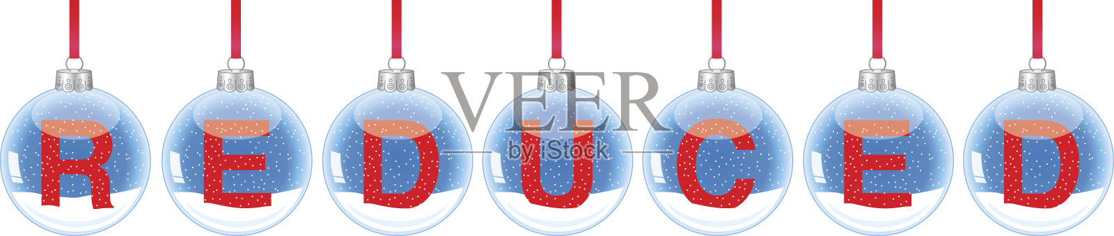 雪花球饰物减少插画图片素材