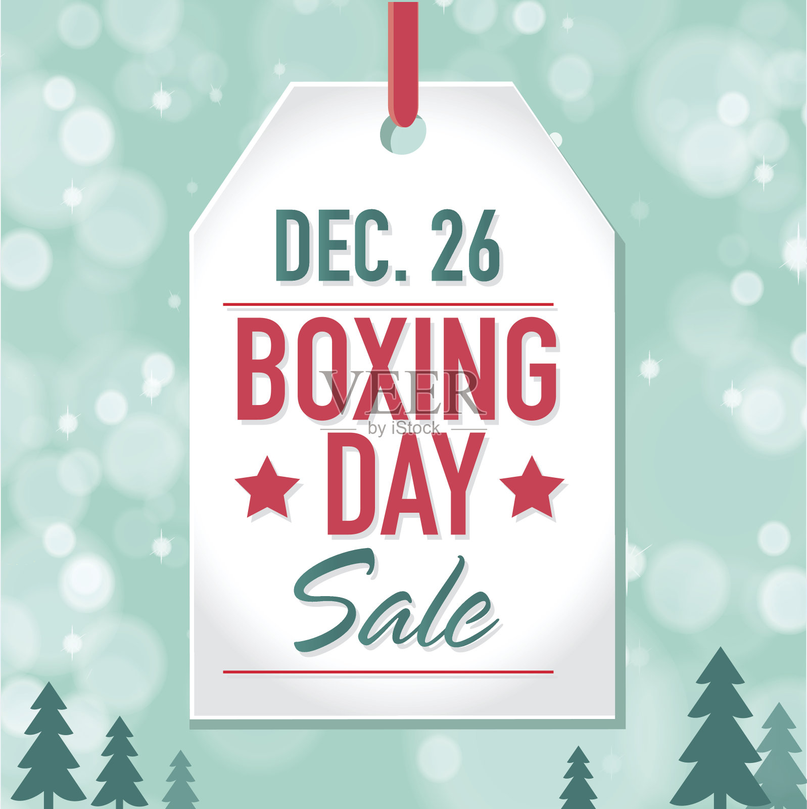 节礼日促销广告，有标签和散景背景插画图片素材