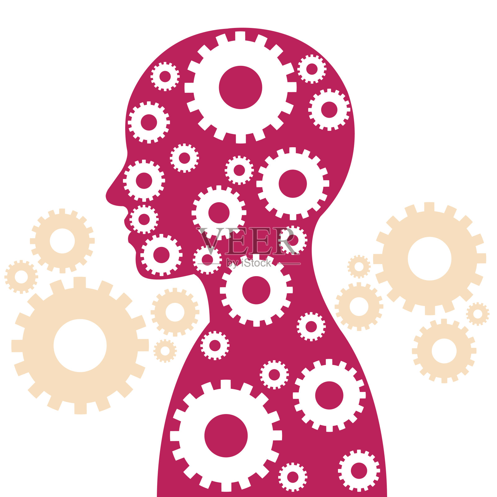 齿轮的人插画图片素材