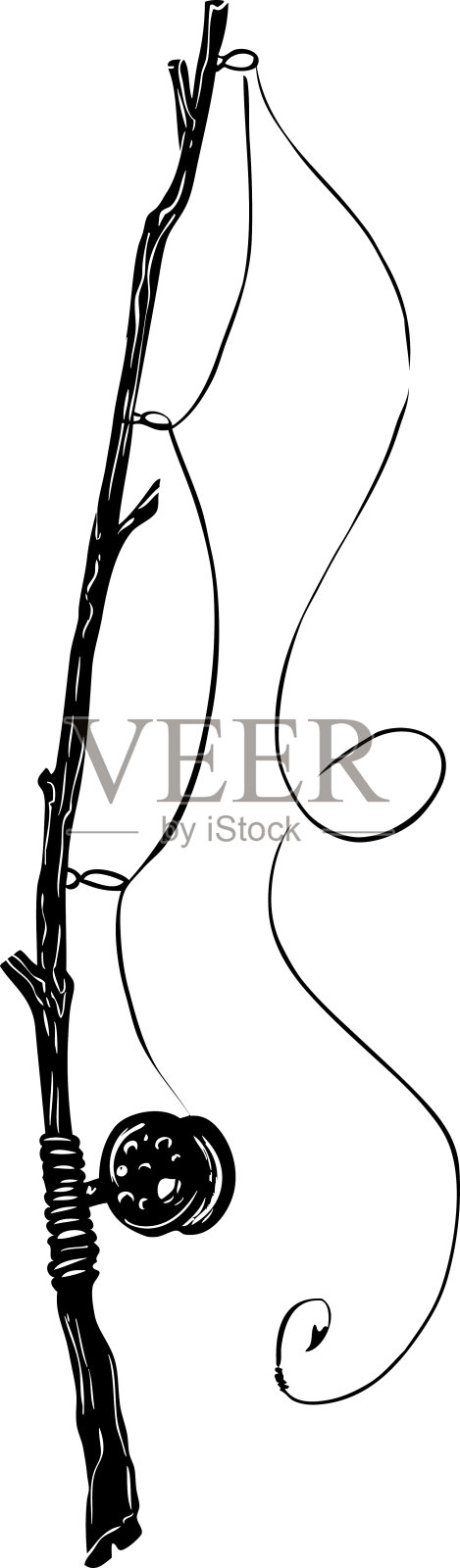 简易钓竿设计元素图片