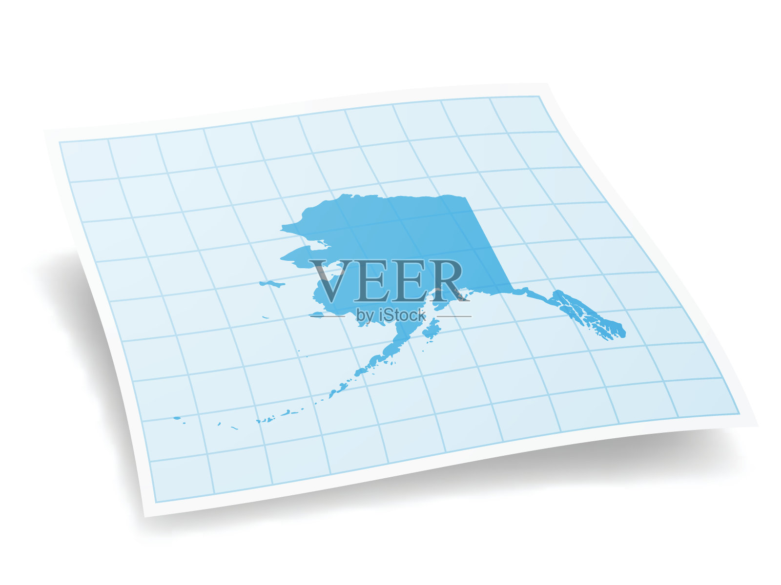 阿拉斯加地图孤立的白色背景插画图片素材